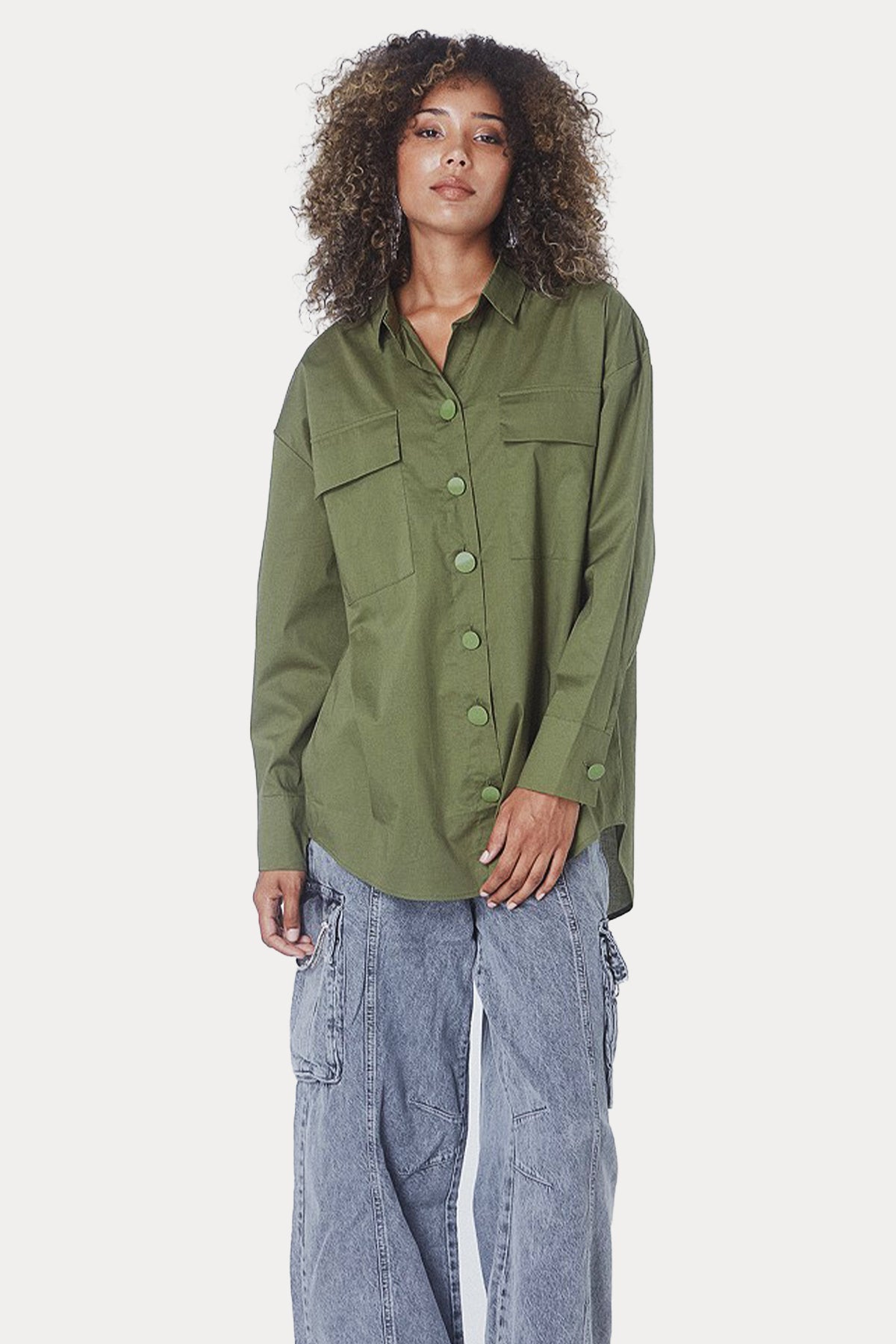 Bsb Geniş Kesim Cepli Gömlek-Libas Trendy Fashion Store