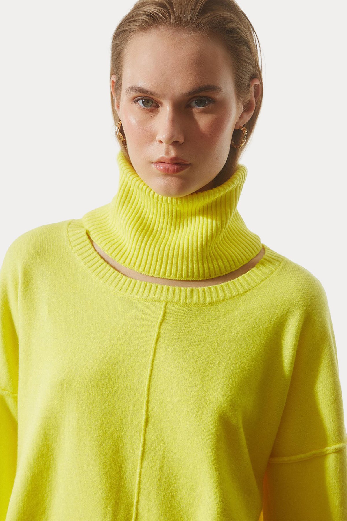 Bsb Geniş Kesim Boyunluklu Örgü Triko-Libas Trendy Fashion Store