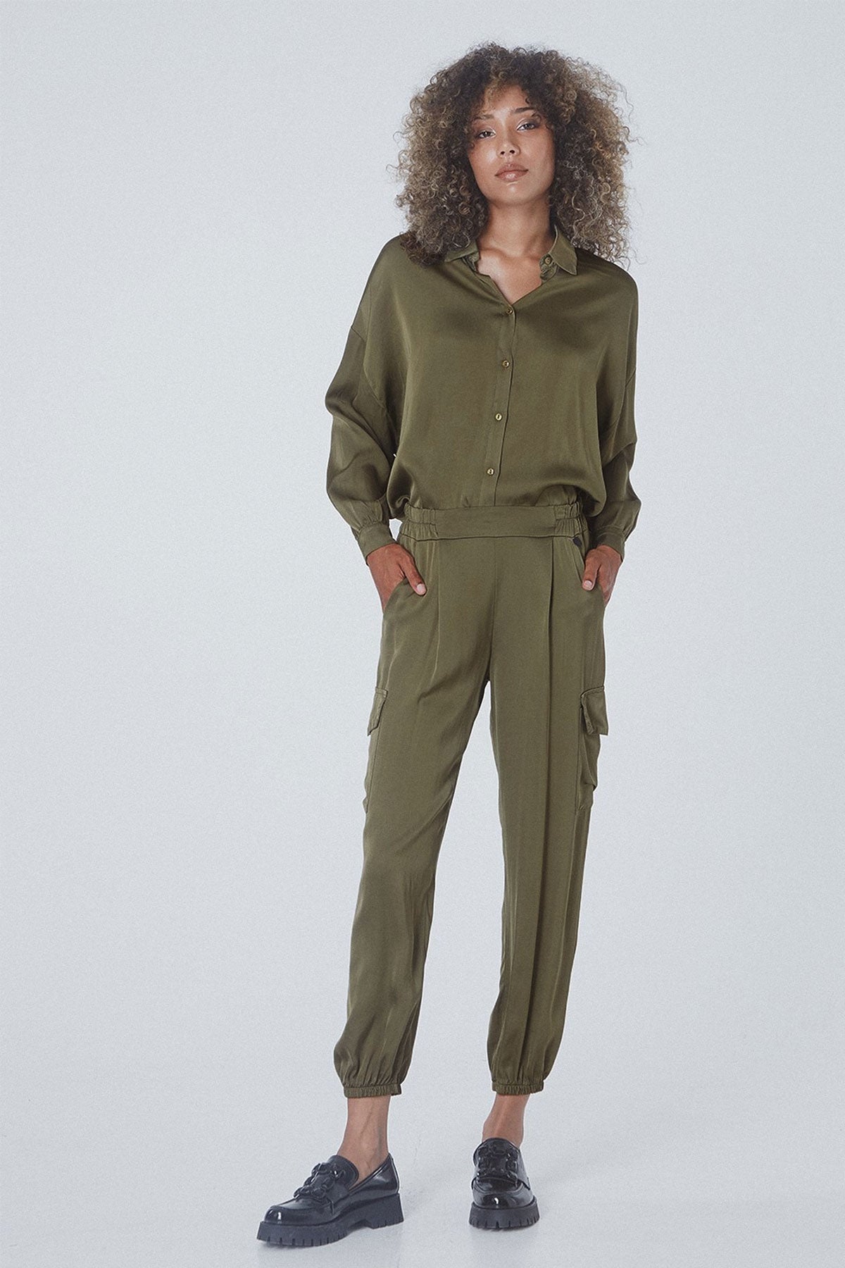 Bsb Beli Lastikli Tek Pile Kargo Pantolon-Libas Trendy Fashion Store