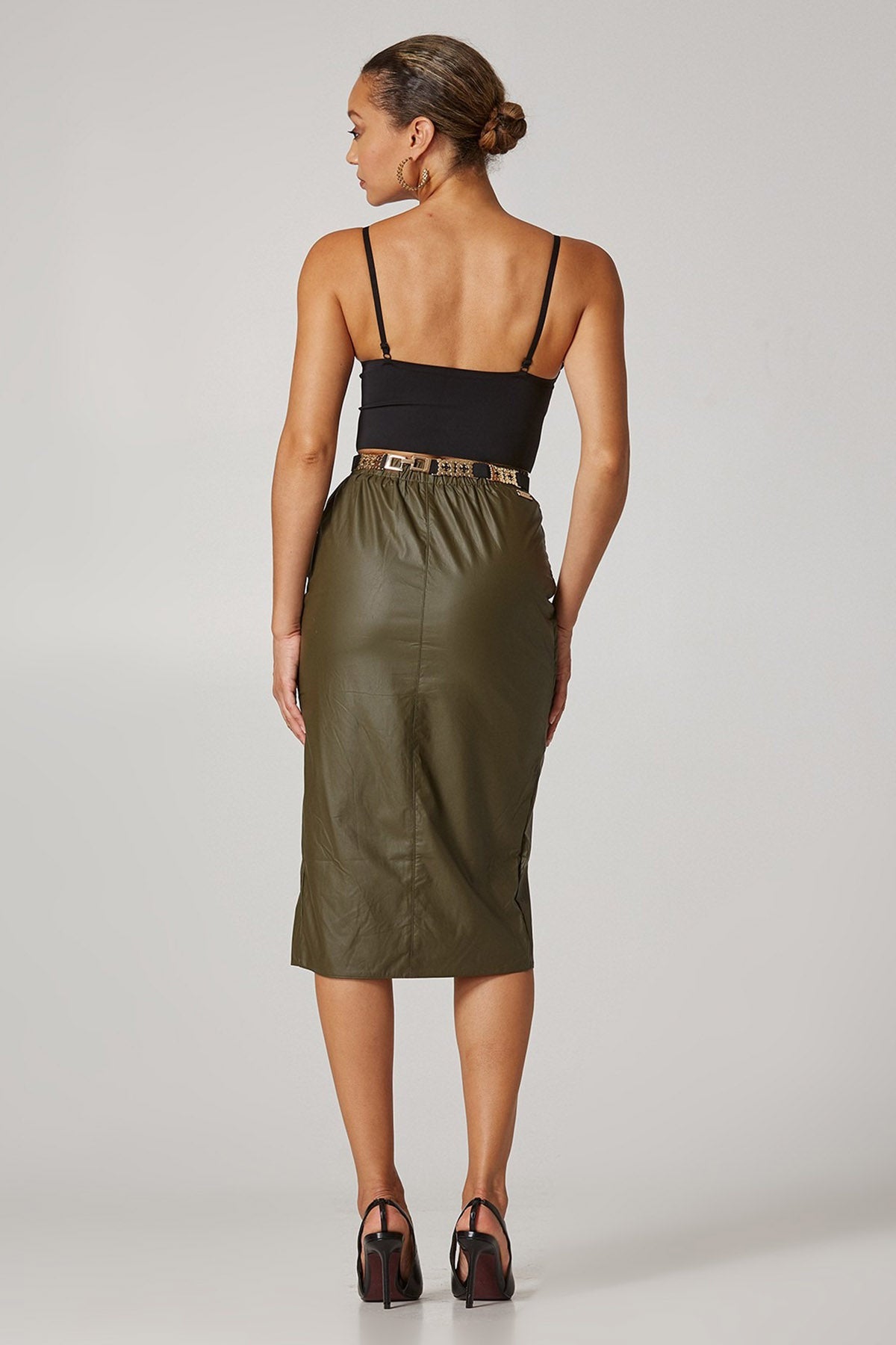 Lynne Midi Deri Etek-Libas Trendy Fashion Store