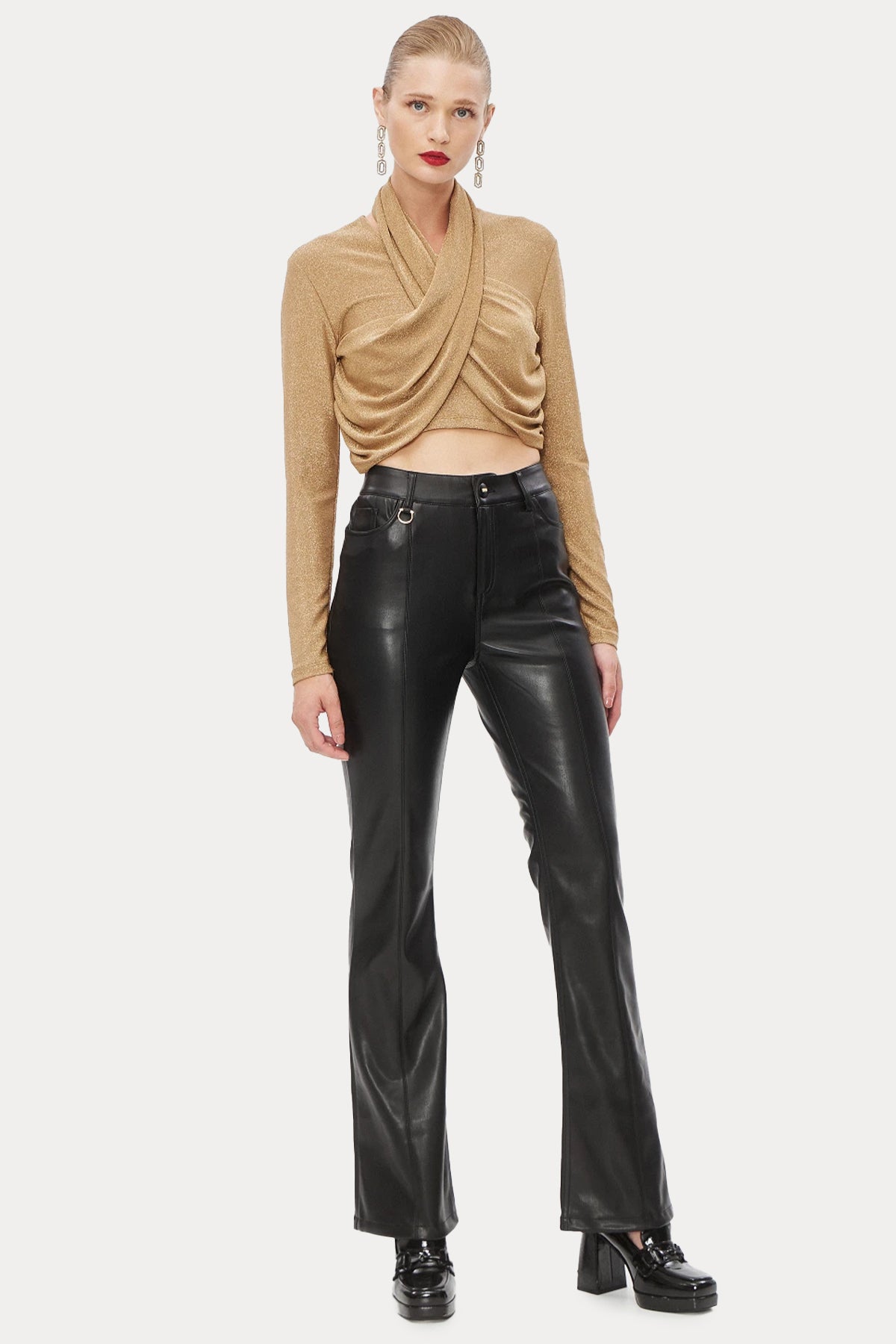 Bsb Yüksek Bel Deri Pantolon-Libas Trendy Fashion Store