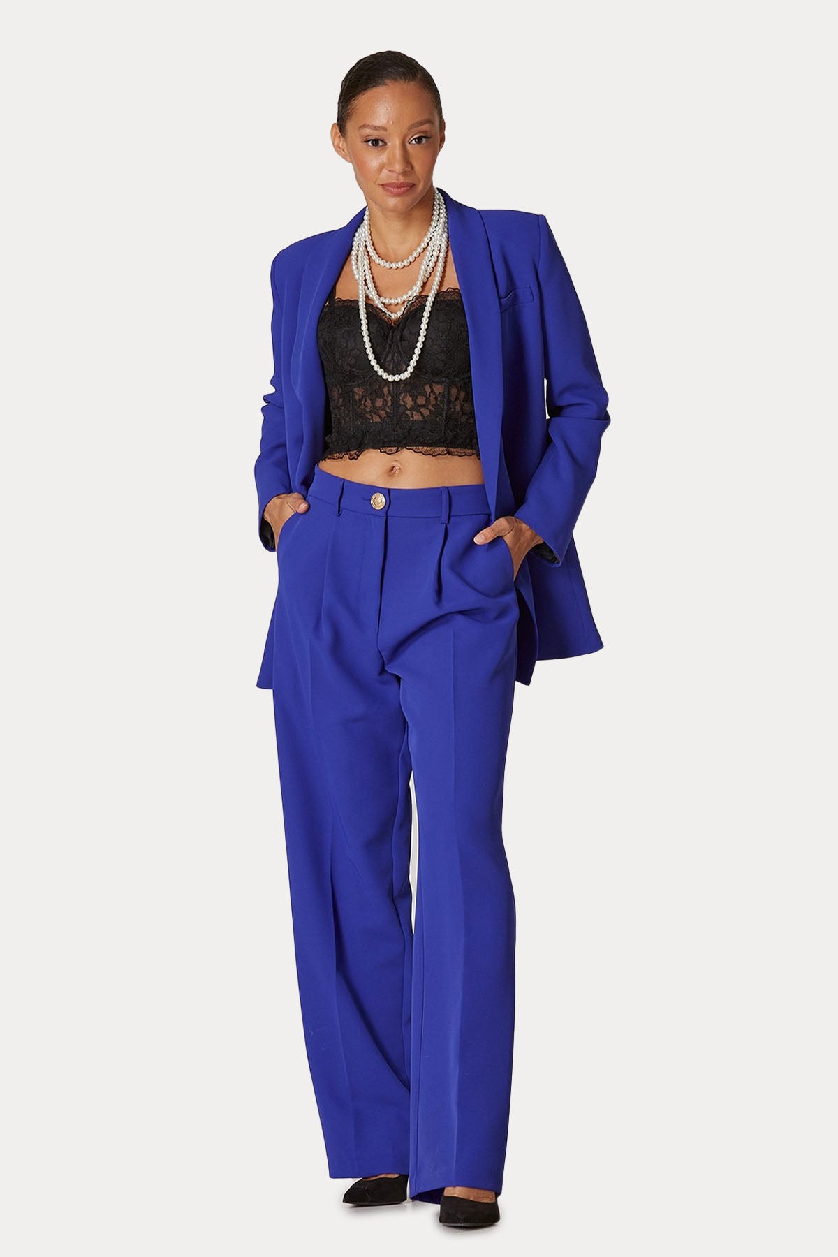 Lynne Loose Fit Yüksek Bel Tek Pile Pantolon-Libas Trendy Fashion Store