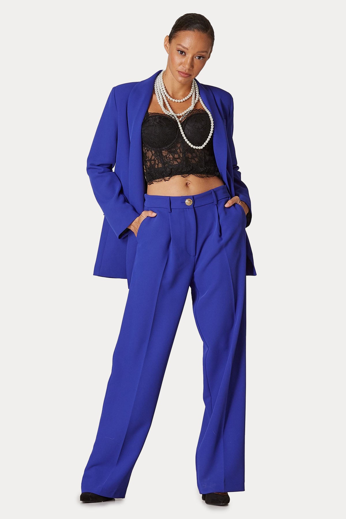 Lynne Loose Fit Yüksek Bel Tek Pile Pantolon-Libas Trendy Fashion Store