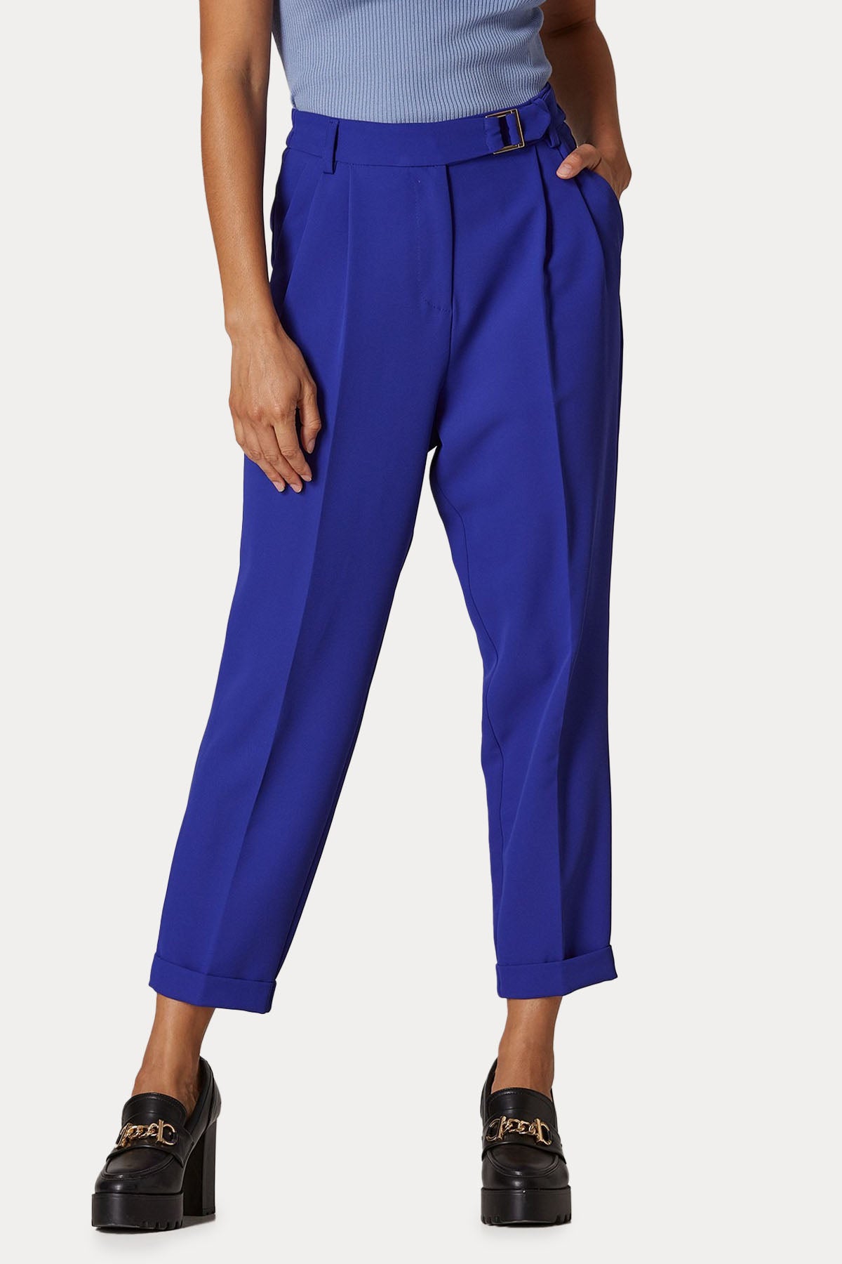 Lynne Regular Fit Yüksek Bel Çift Pile Pantolon-Libas Trendy Fashion Store