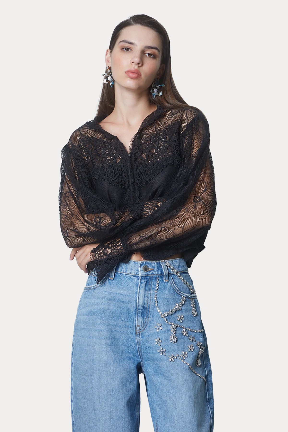 Bsb Dantel Nakışlı Gömlek-Libas Trendy Fashion Store