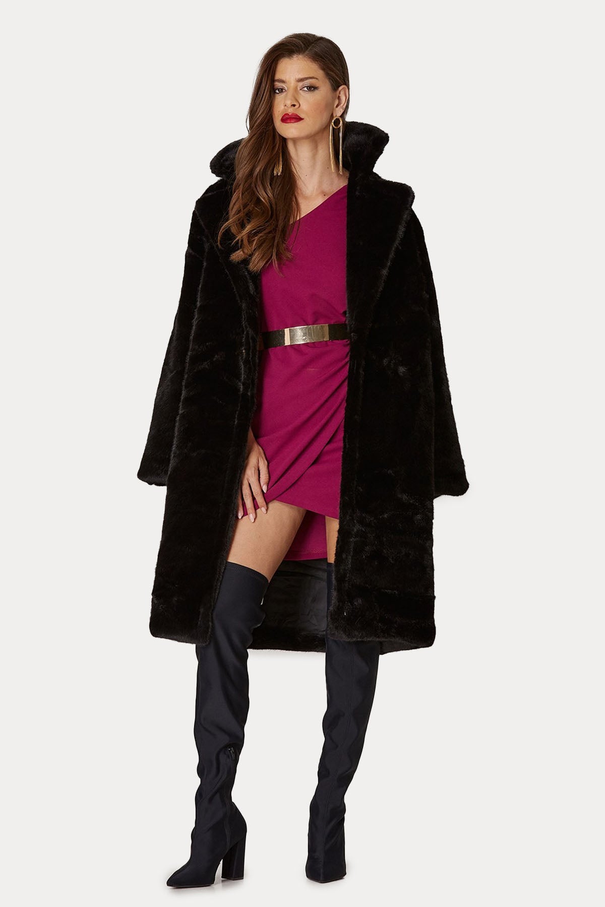 Lynne Tek Omuz Mini Elbise-Libas Trendy Fashion Store