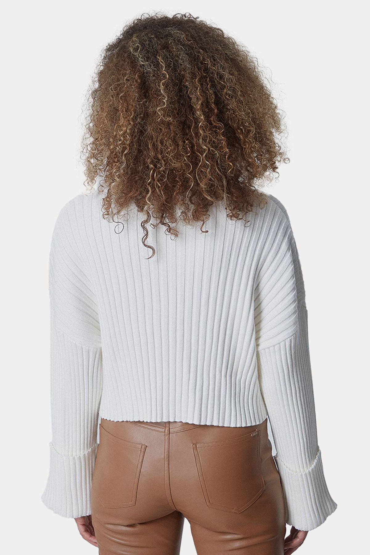 Bsb Geniş Kesim Balıkçı Yaka Crop Triko-Libas Trendy Fashion Store