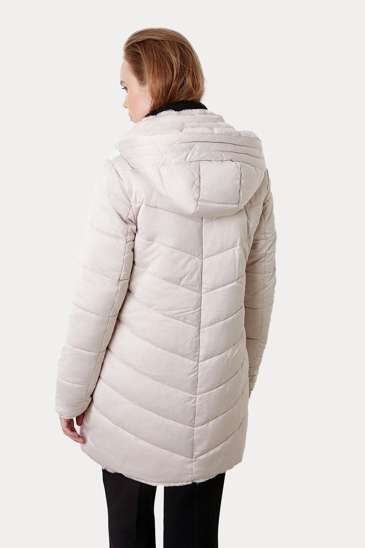 Bsb Çift Taraflı Peluş Kapüşonlu Mont-Libas Trendy Fashion Store