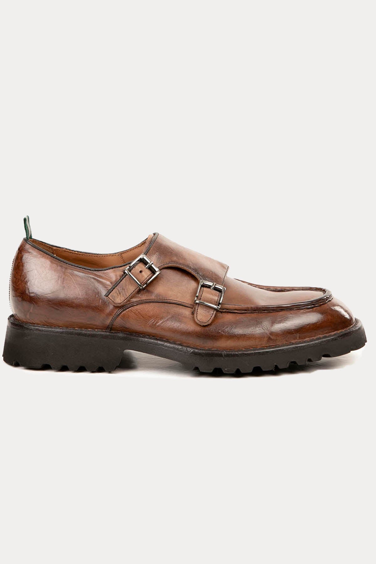 Green George Çift Tokalı Deri Loafer Ayakkabı