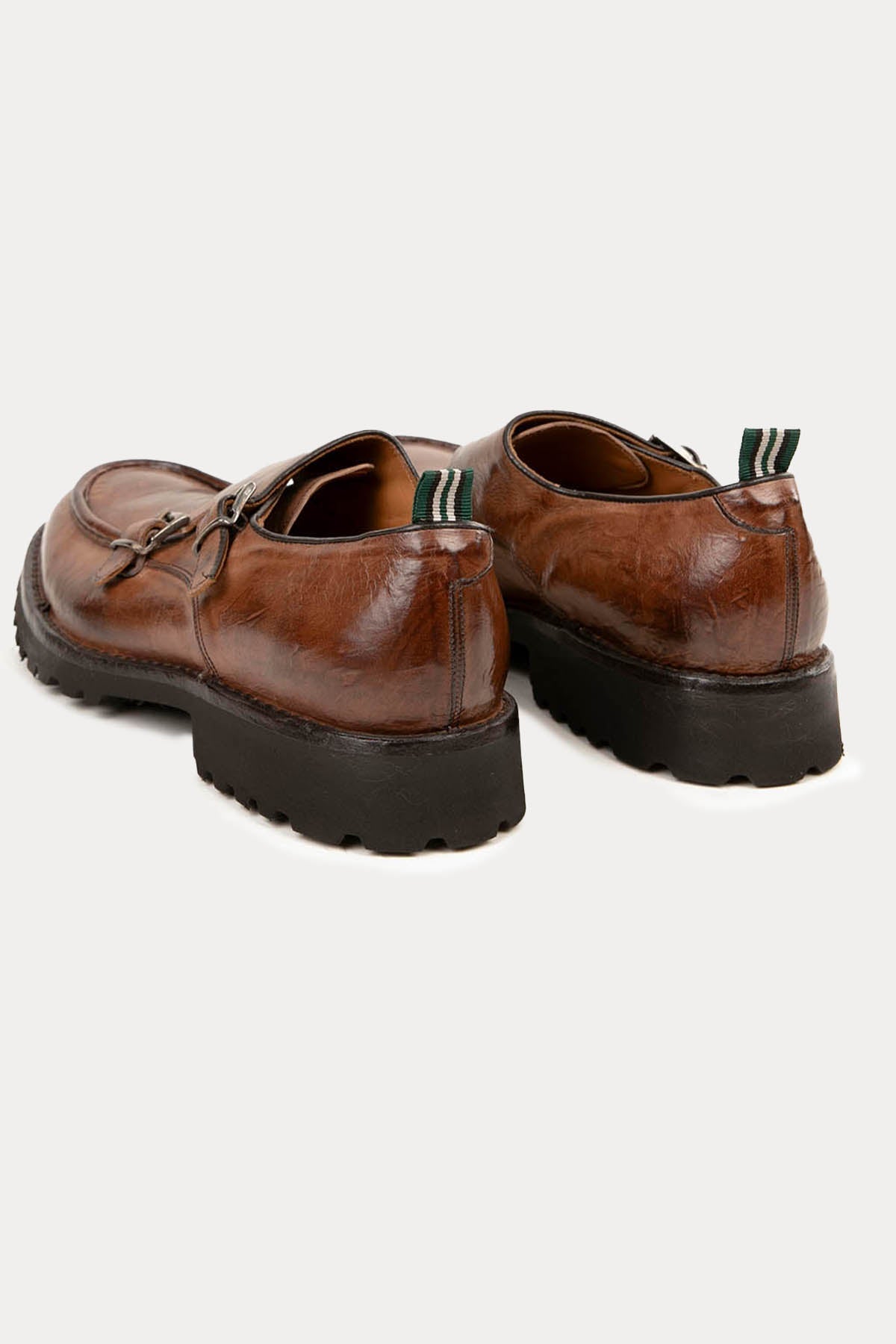 Green George Çift Tokalı Deri Loafer Ayakkabı