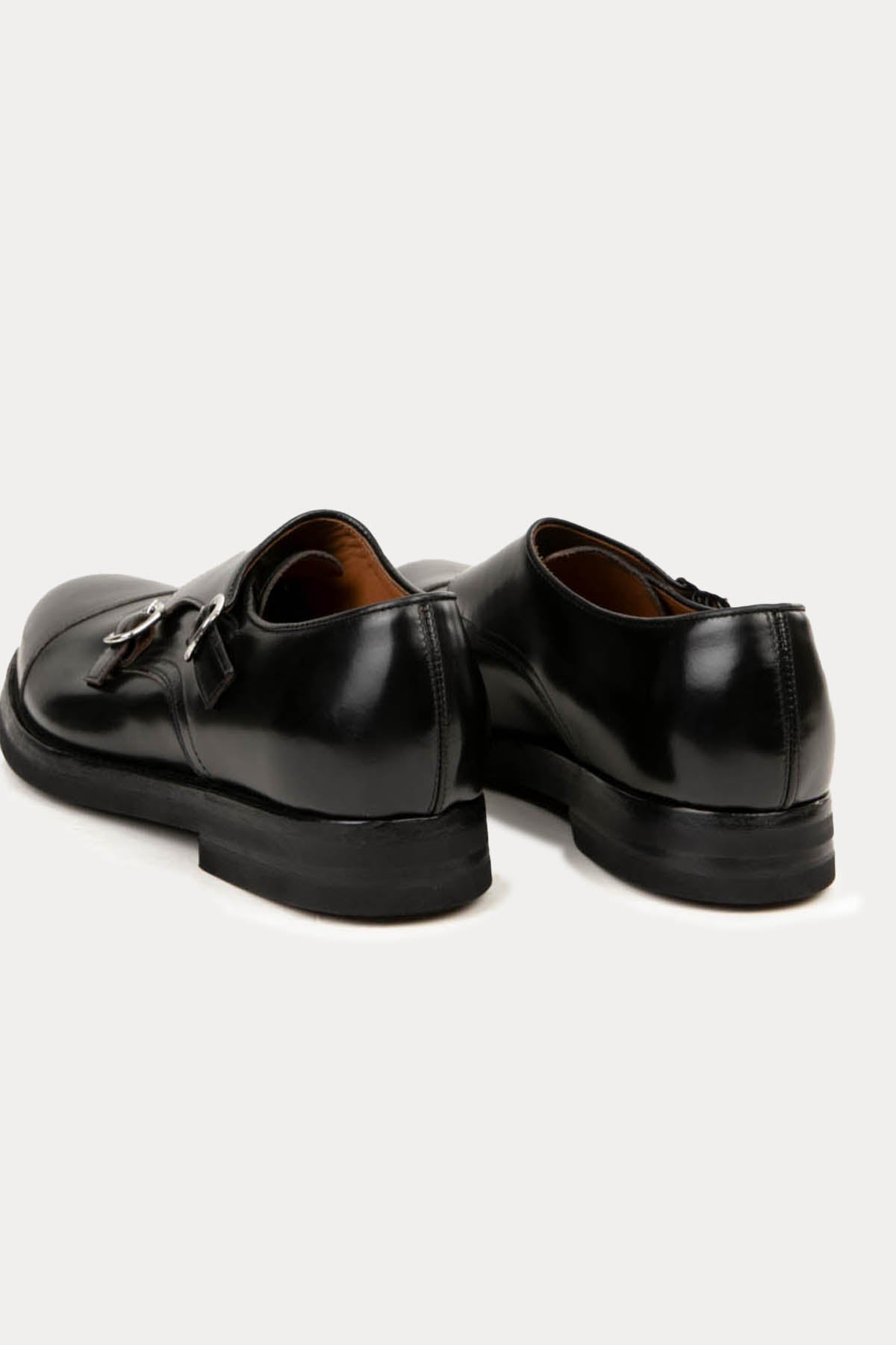 Green George Vibram Taban Çift Tokalı Deri Loafer Ayakkabı