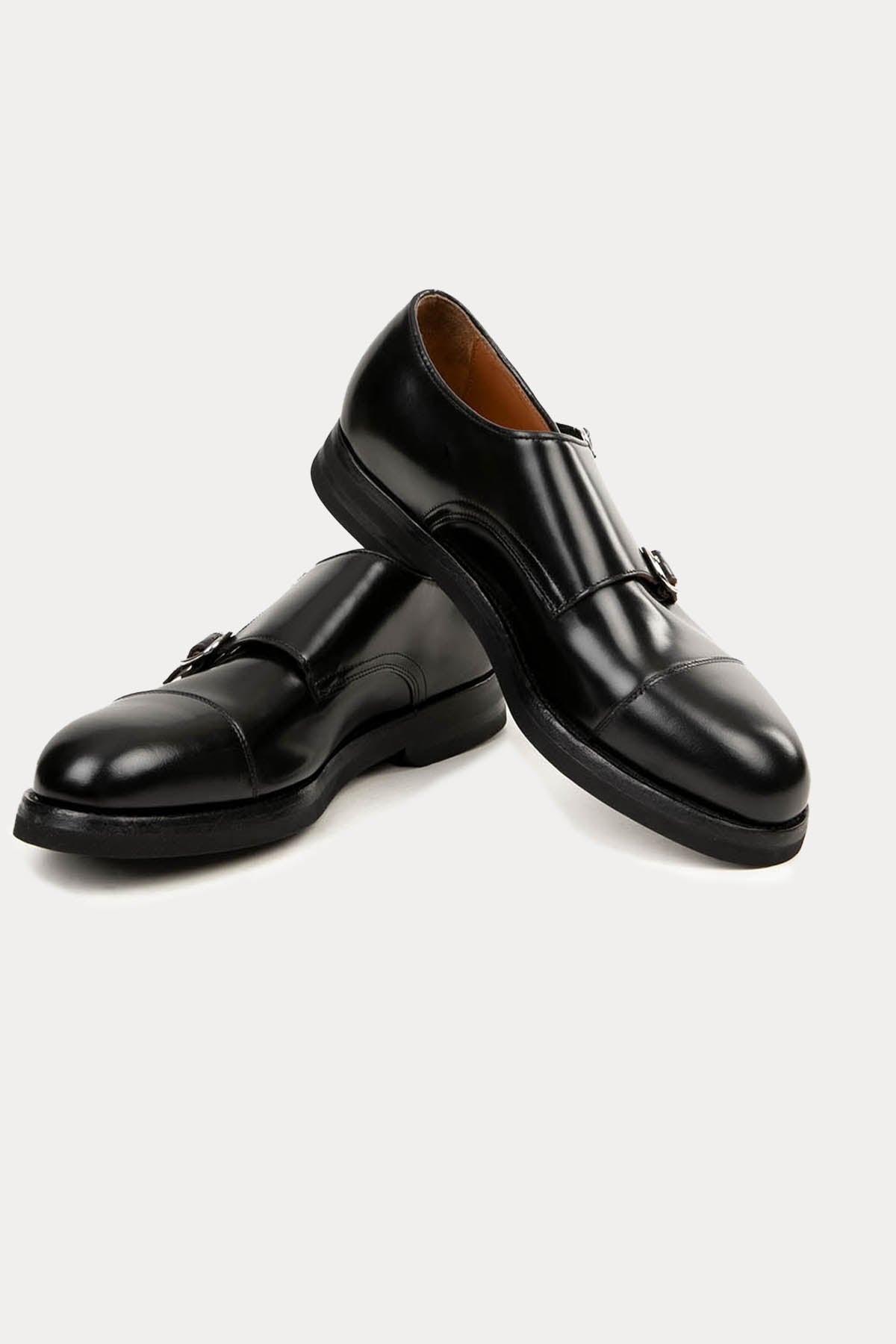 Green George Vibram Taban Çift Tokalı Deri Loafer Ayakkabı