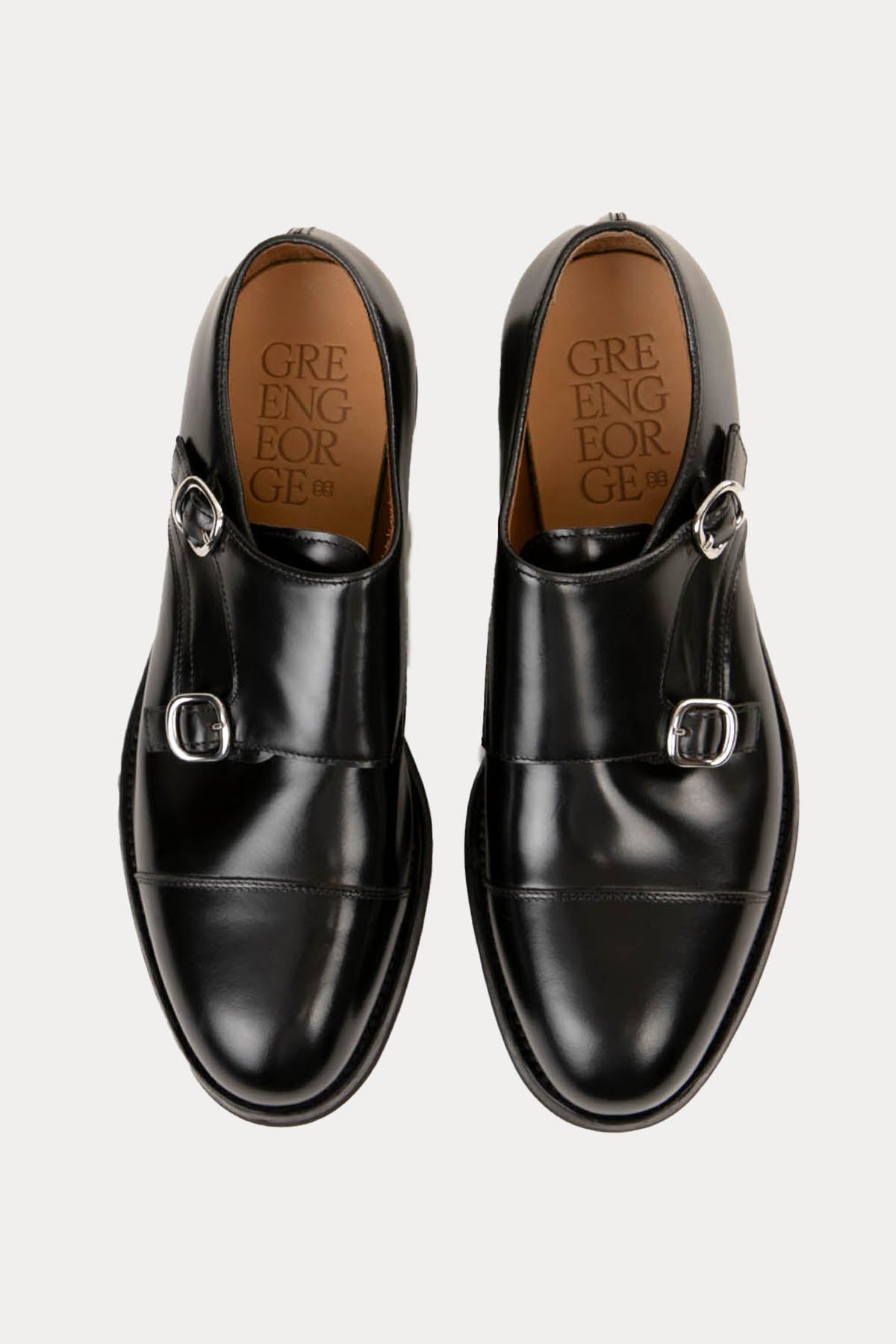 Green George Vibram Taban Çift Tokalı Deri Loafer Ayakkabı