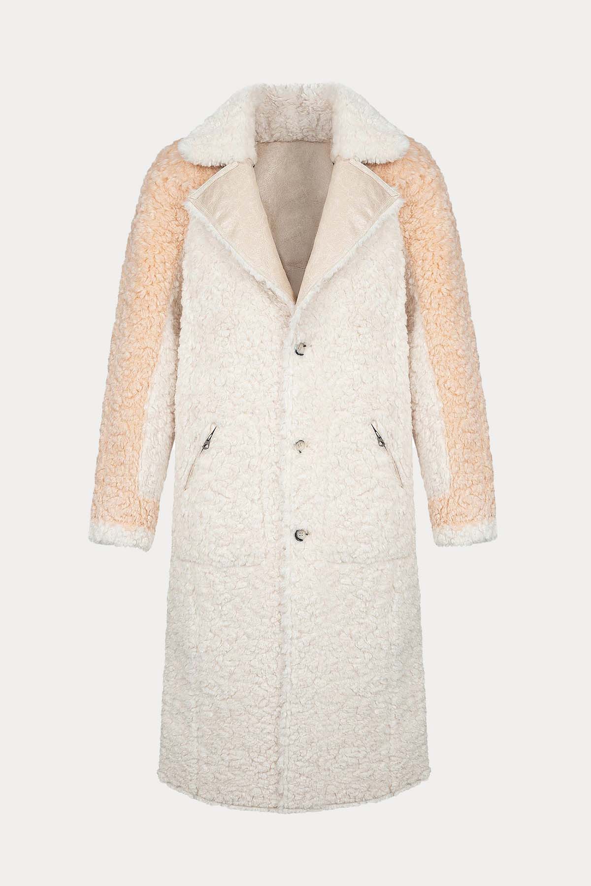 Urbancode Çift Taraflı Eko Kürklü Deri Manto-Libas Trendy Fashion Store