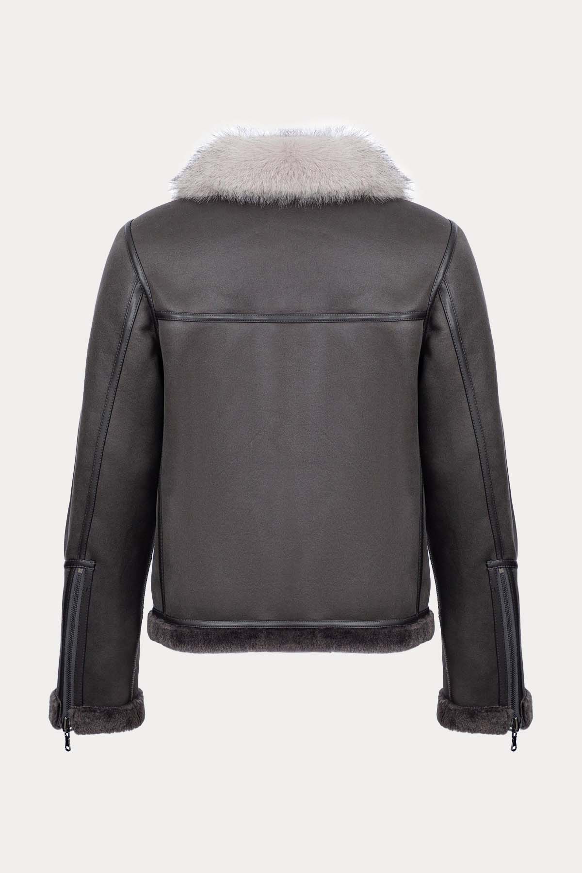 Urbancode Çift Taraflı Eko Kürklü Deri Mont-Libas Trendy Fashion Store