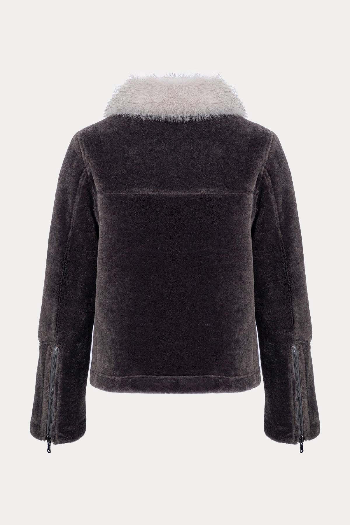 Urbancode Çift Taraflı Eko Kürklü Deri Mont-Libas Trendy Fashion Store