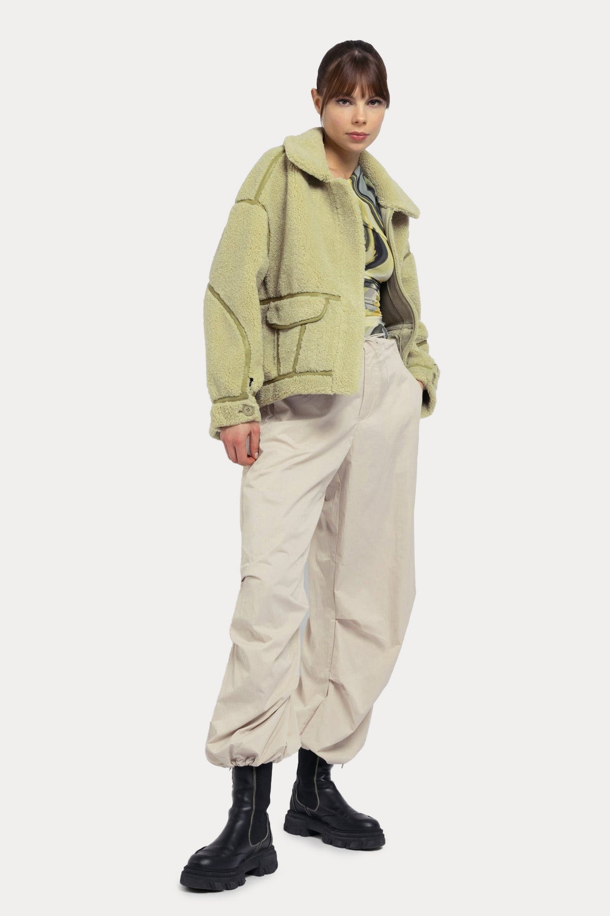 Urbancode Eko Kürklü Deri Detaylı Ceket-Libas Trendy Fashion Store