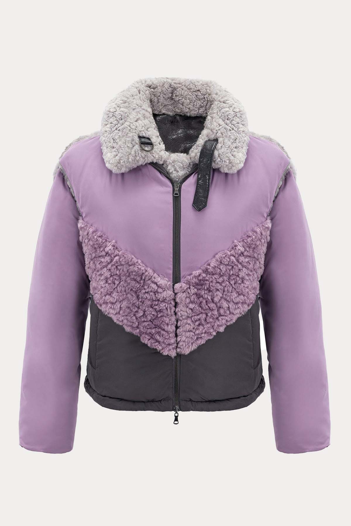 Urbancode Çift Taraflı Eko Kürklü Deri Detaylı Puffer Mont-Libas Trendy Fashion Store