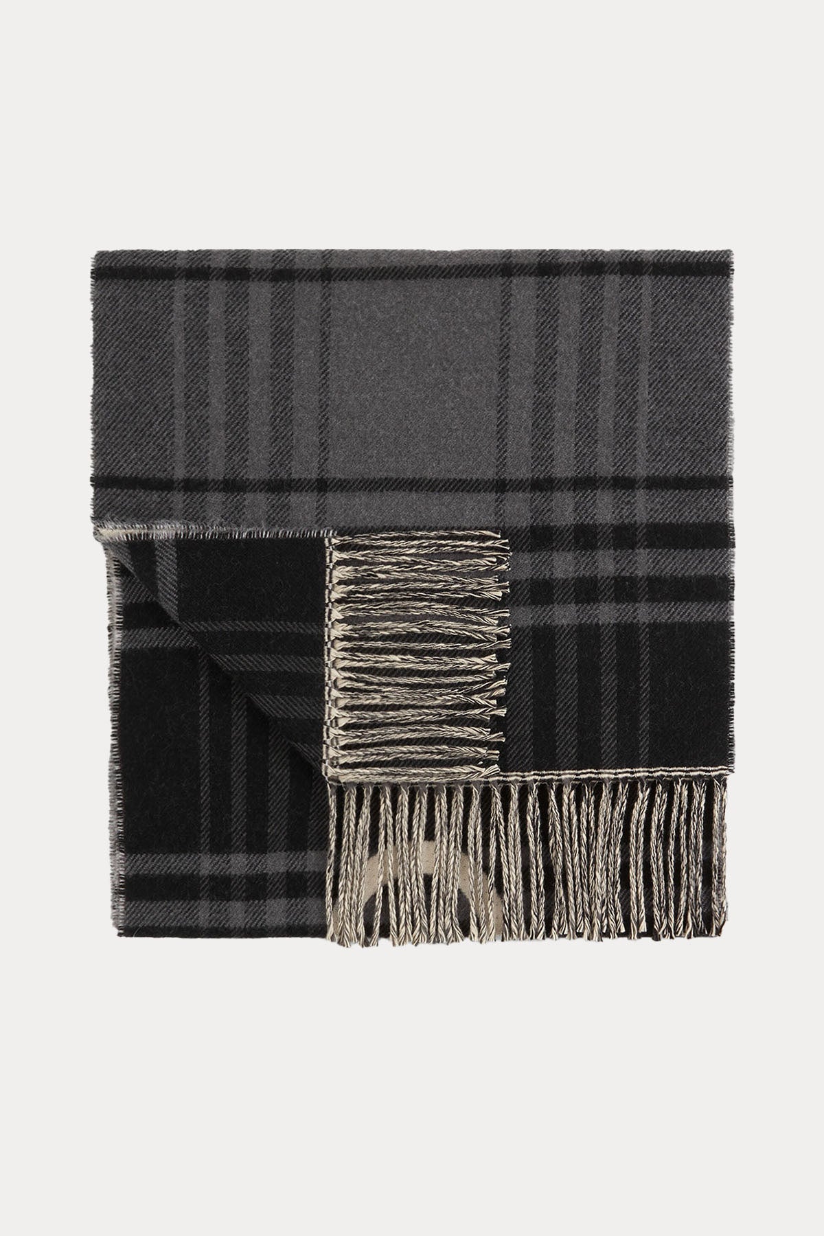 Bogner Ekose Desenli Çift Taraflı Unisex Yün Atkı-Libas Trendy Fashion Store