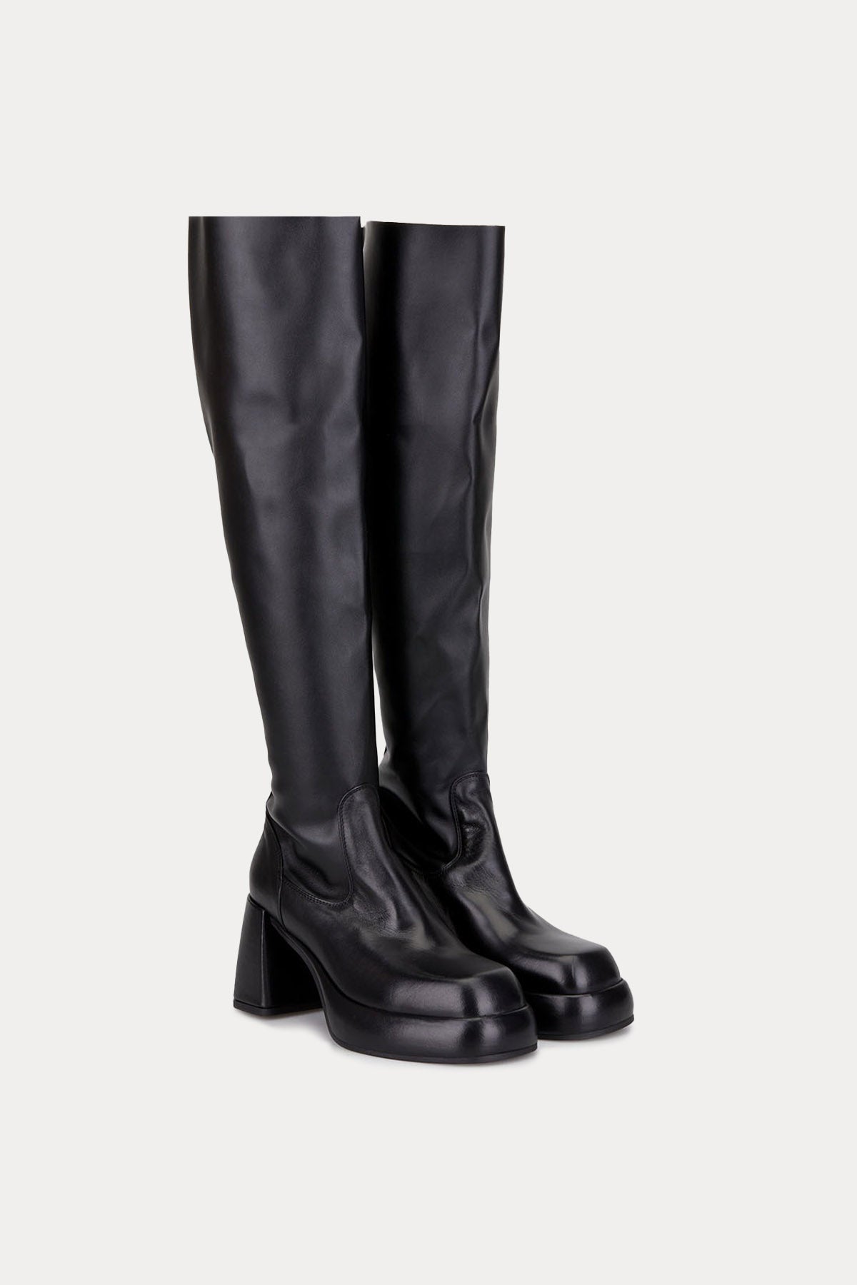 Fruit Küt Burunlu Topuklu Deri Çizme