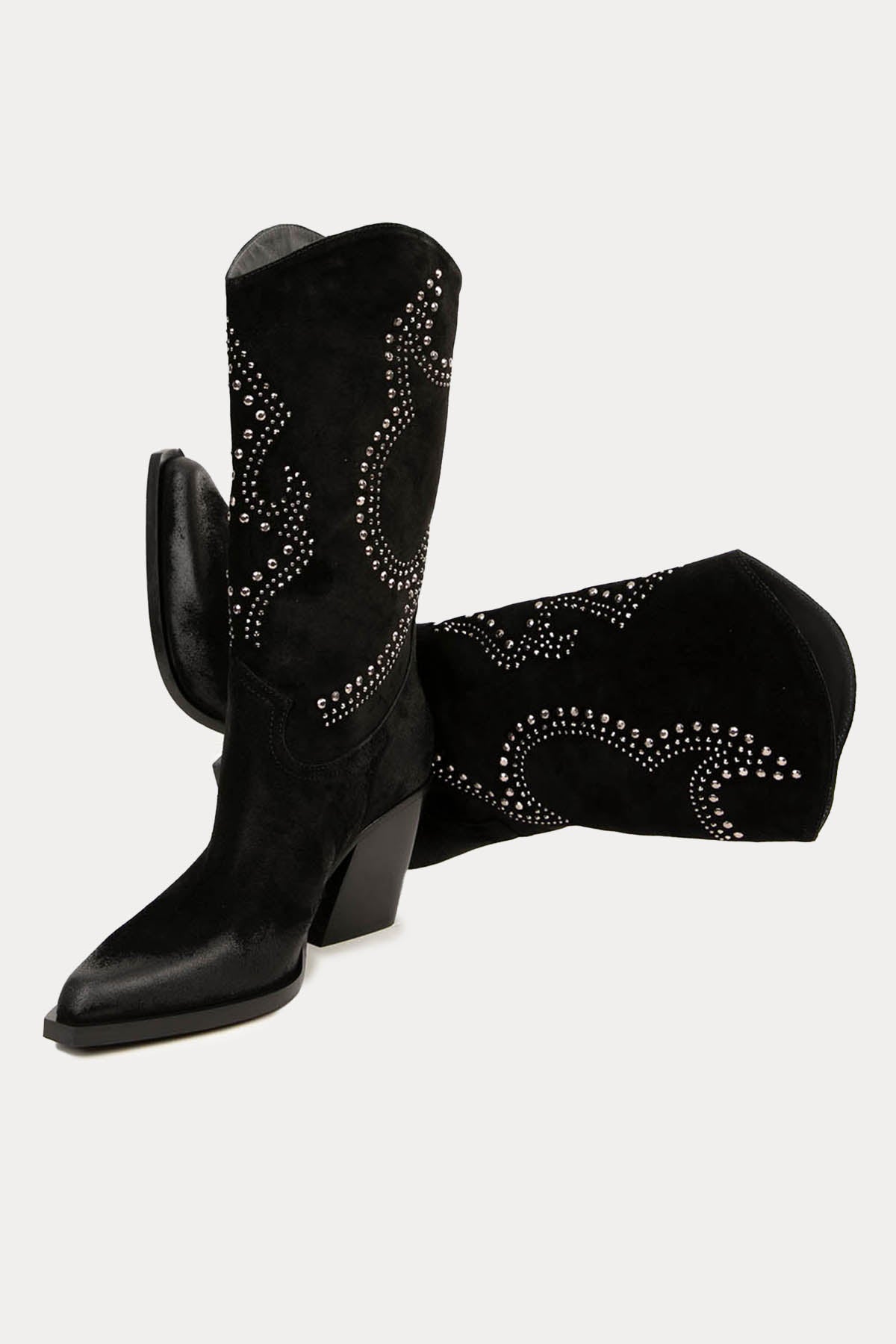 Fruit Sivri Küt Burun Süet Western Çizme-Libas Trendy Fashion Store