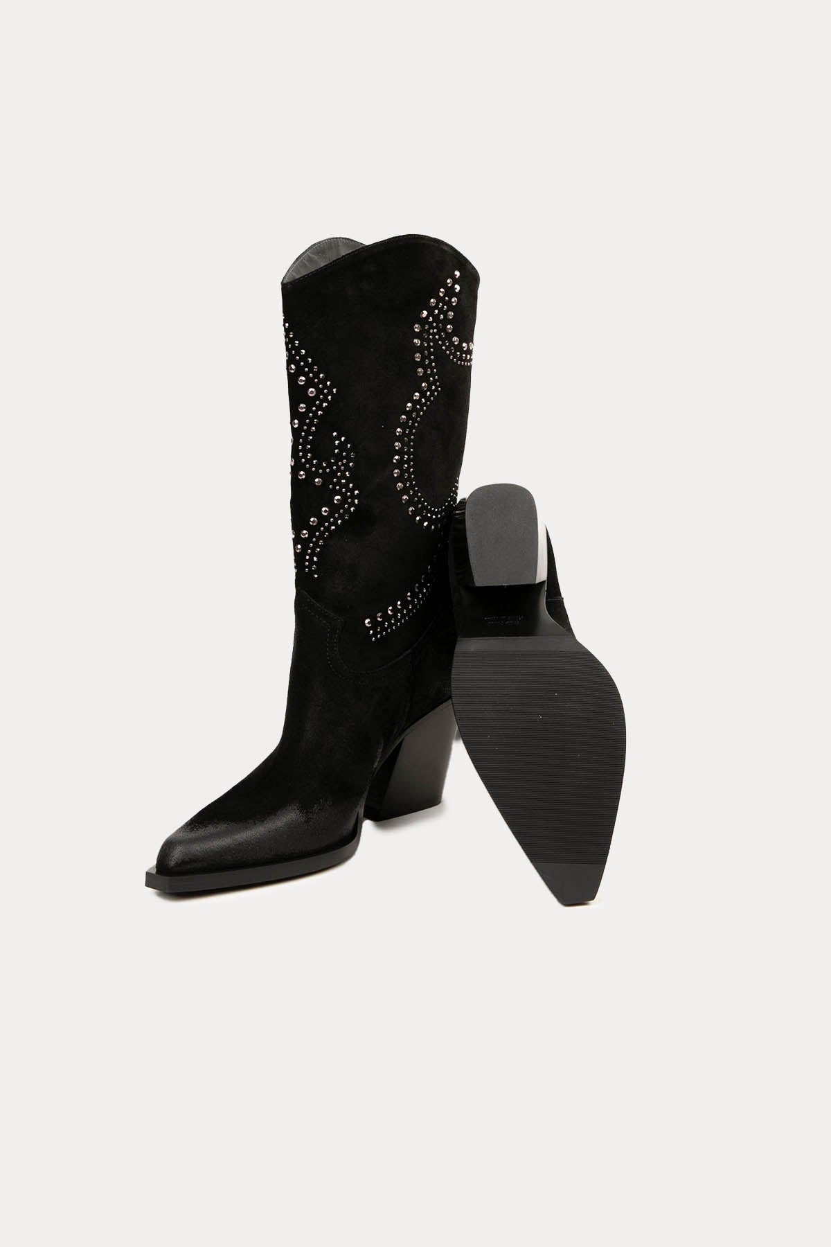 Fruit Sivri Küt Burun Süet Western Çizme-Libas Trendy Fashion Store