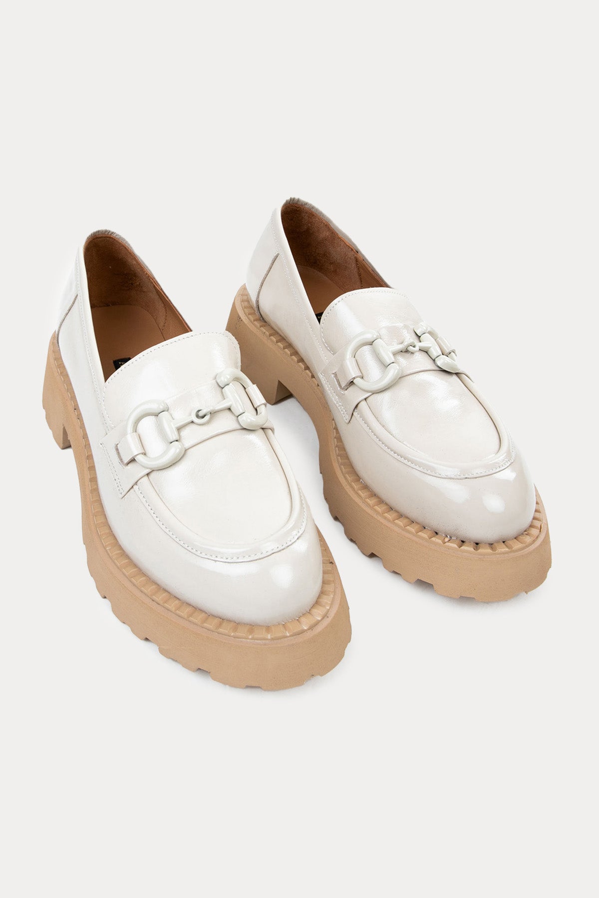 Albano Metal Tokalı Deri Loafer Ayakkabı-Libas Trendy Fashion Store