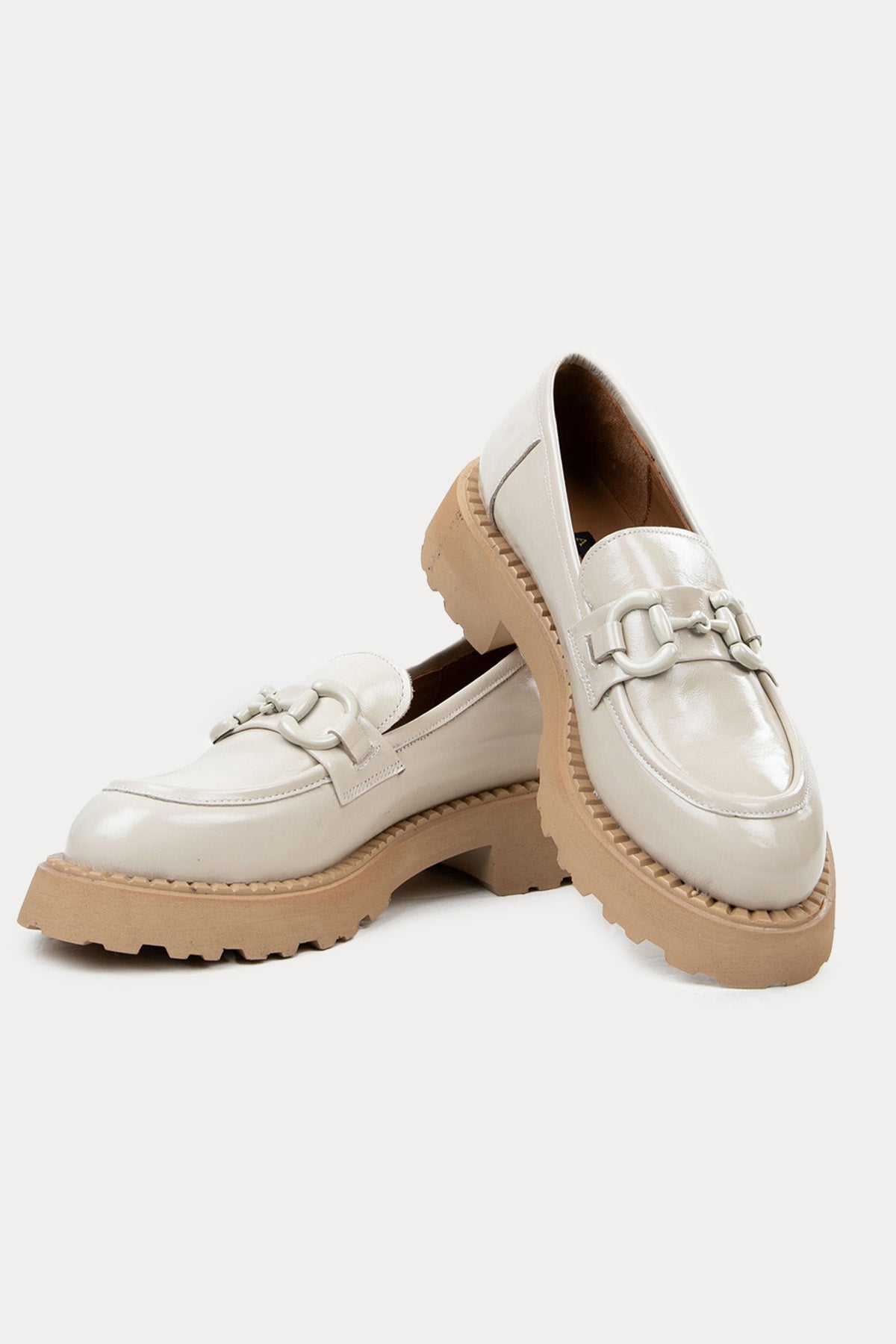 Albano Metal Tokalı Deri Loafer Ayakkabı-Libas Trendy Fashion Store