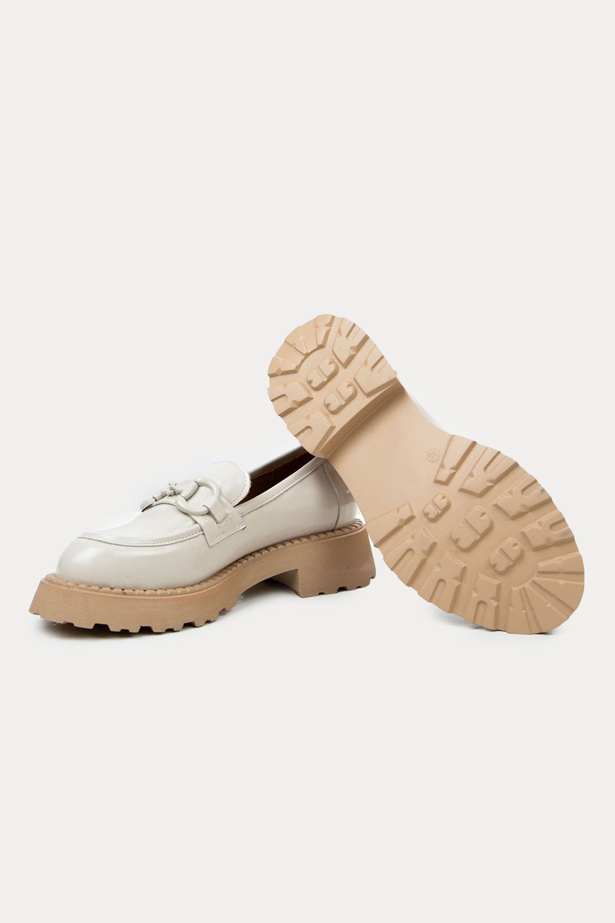 Albano Metal Tokalı Deri Loafer Ayakkabı-Libas Trendy Fashion Store