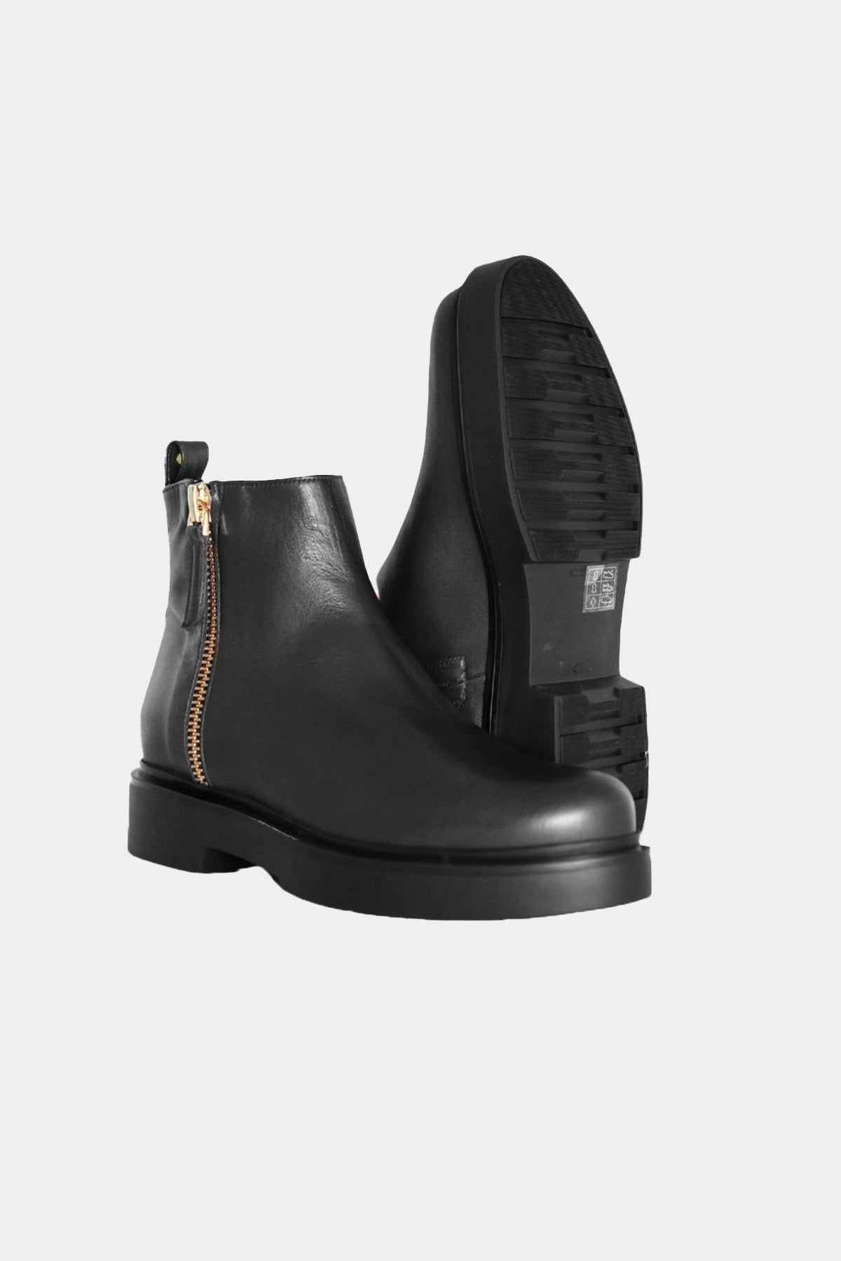 Albano Çift Fermuarlı Deri Bot-Libas Trendy Fashion Store