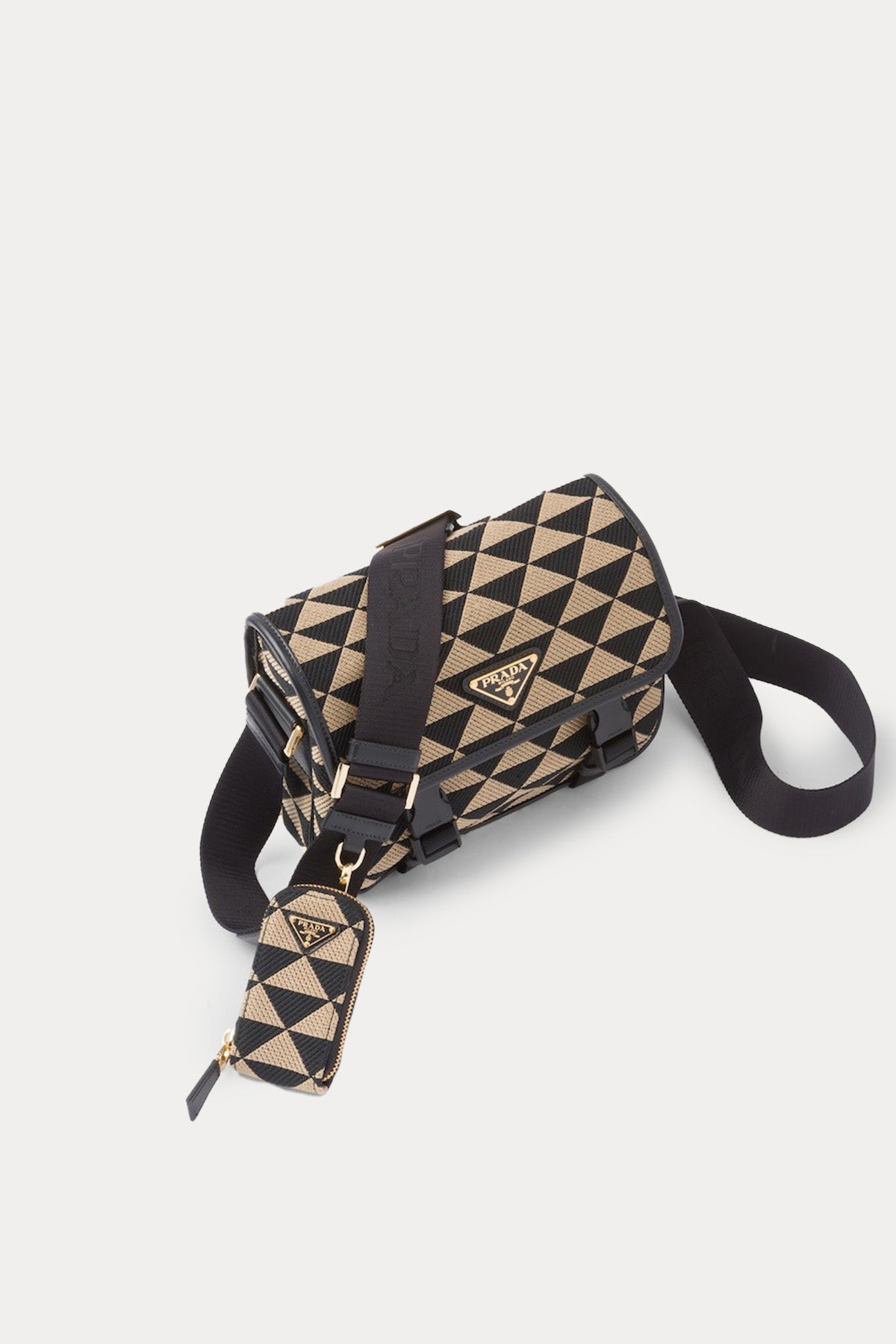 Prada Üçgen Desenli Çapraz Çanta-Libas Trendy Fashion Store