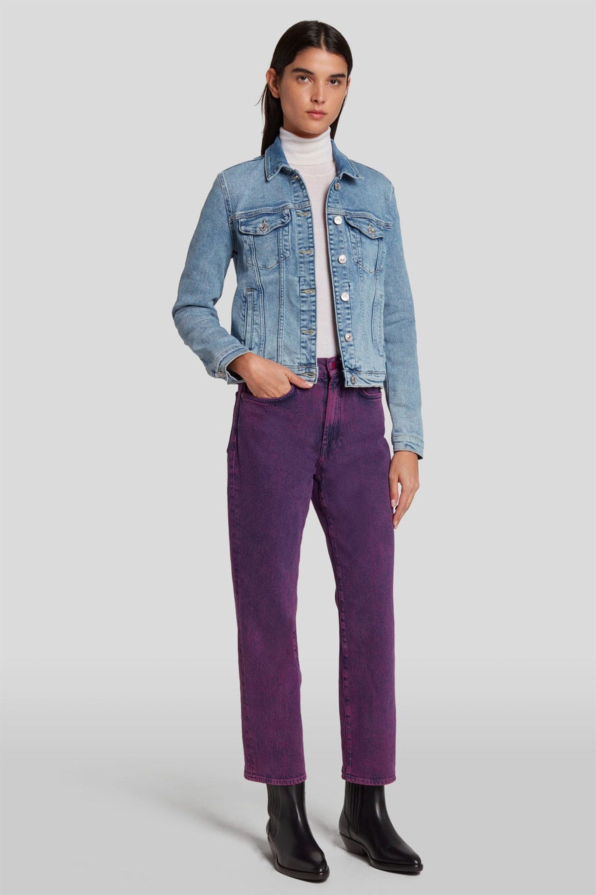 7 For All Mankind Logan Stovepipe Straight Fit Yıkamalı Jeans-Libas Trendy Fashion Store