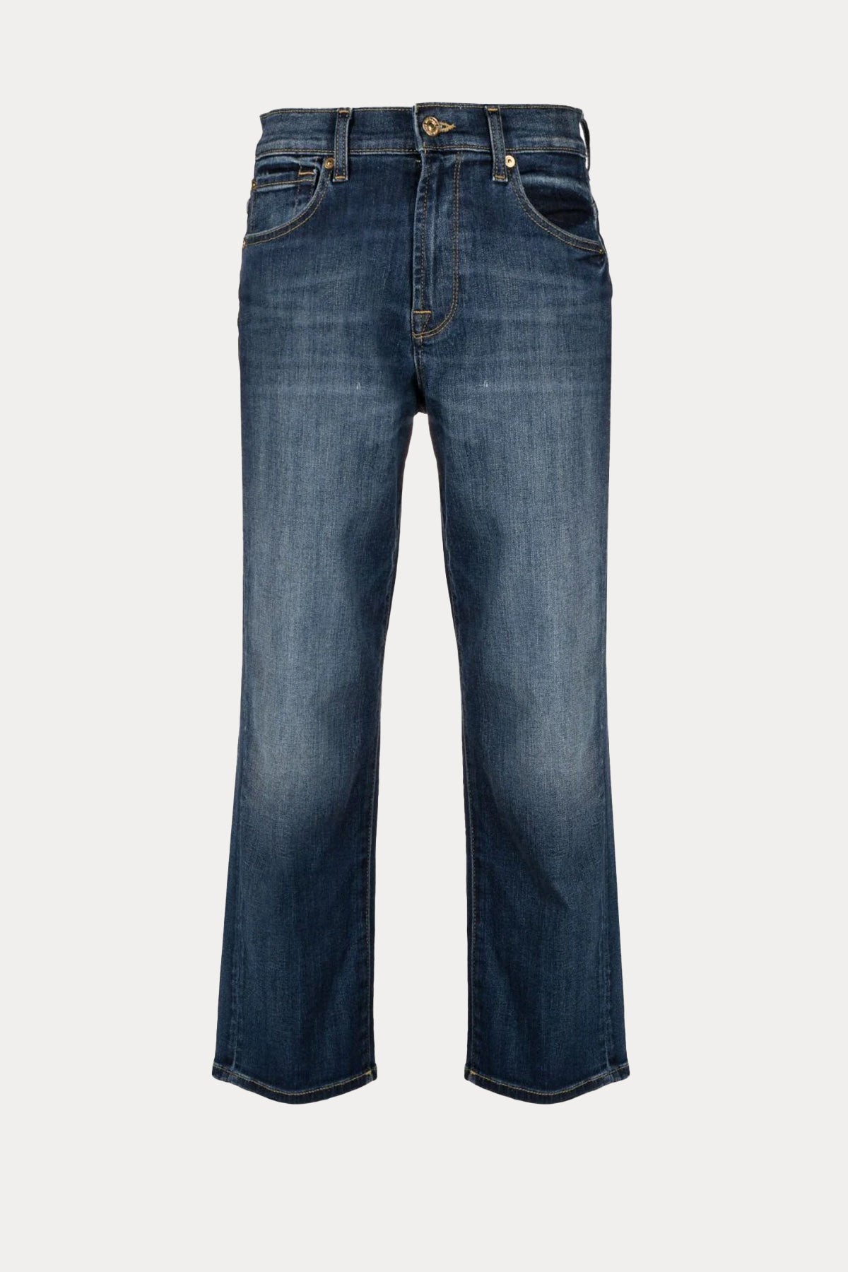 7 For All Mankind Modern Straight Fit Crop Paça Jeans-Libas Trendy Fashion Store