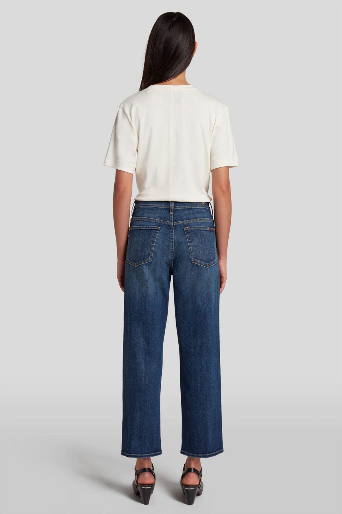 7 For All Mankind Modern Straight Fit Crop Paça Jeans-Libas Trendy Fashion Store