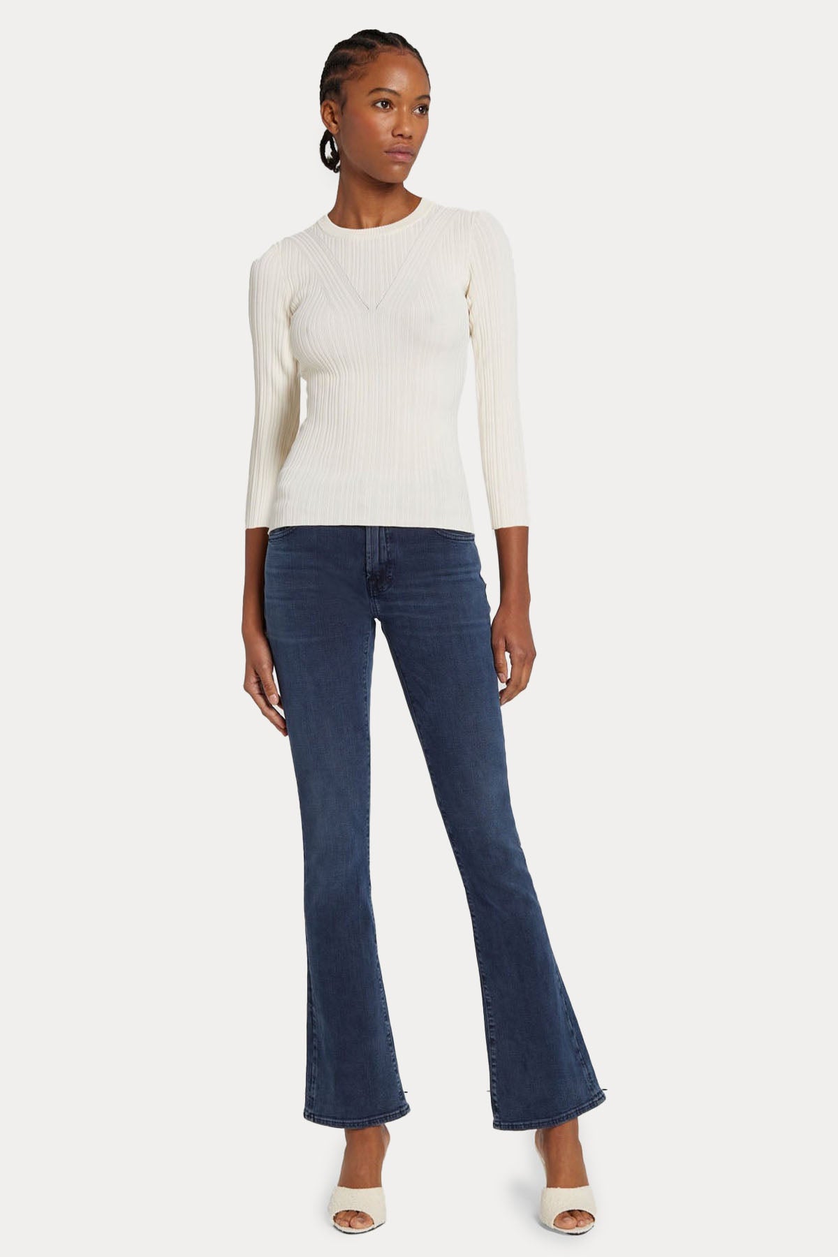 7 For All Mankind Yuvarlak Yaka İnce Örgü Triko-Libas Trendy Fashion Store