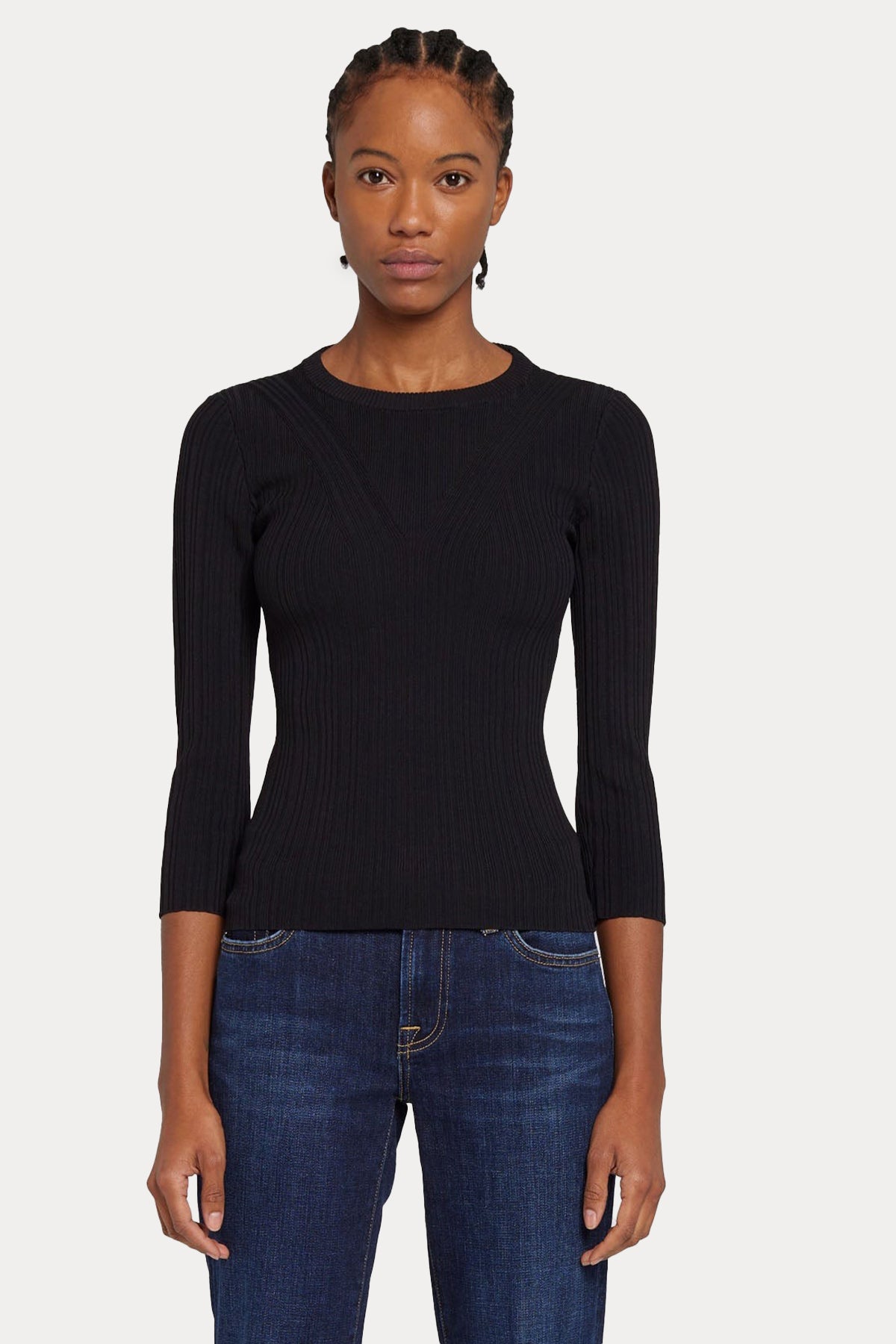 7 For All Mankind Yuvarlak Yaka İnce Örgü Triko-Libas Trendy Fashion Store