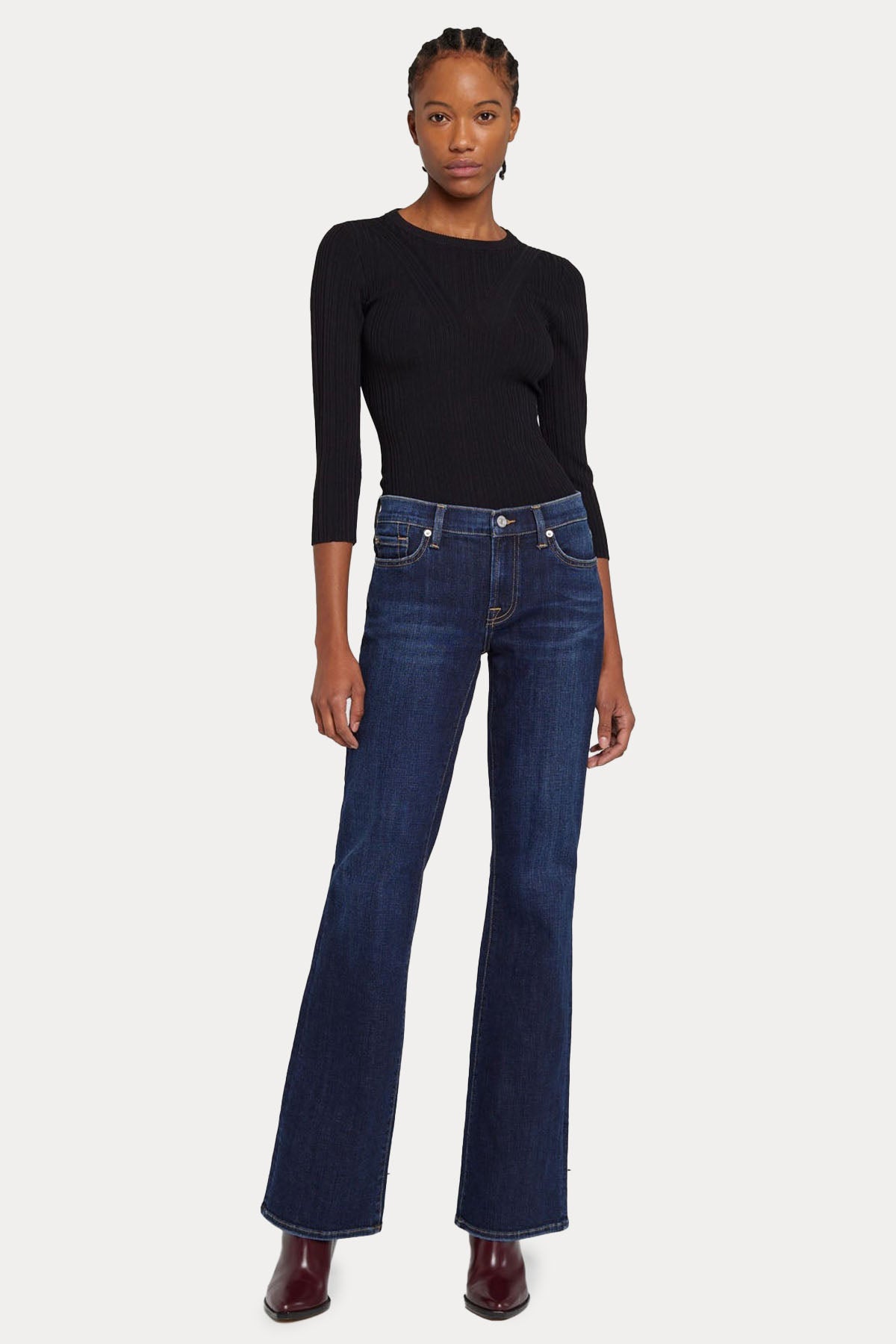 7 For All Mankind Yuvarlak Yaka İnce Örgü Triko-Libas Trendy Fashion Store