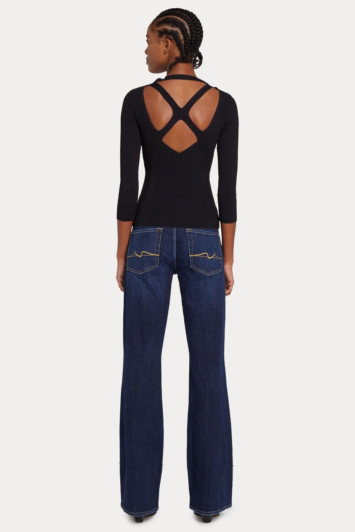 7 For All Mankind Yuvarlak Yaka İnce Örgü Triko-Libas Trendy Fashion Store