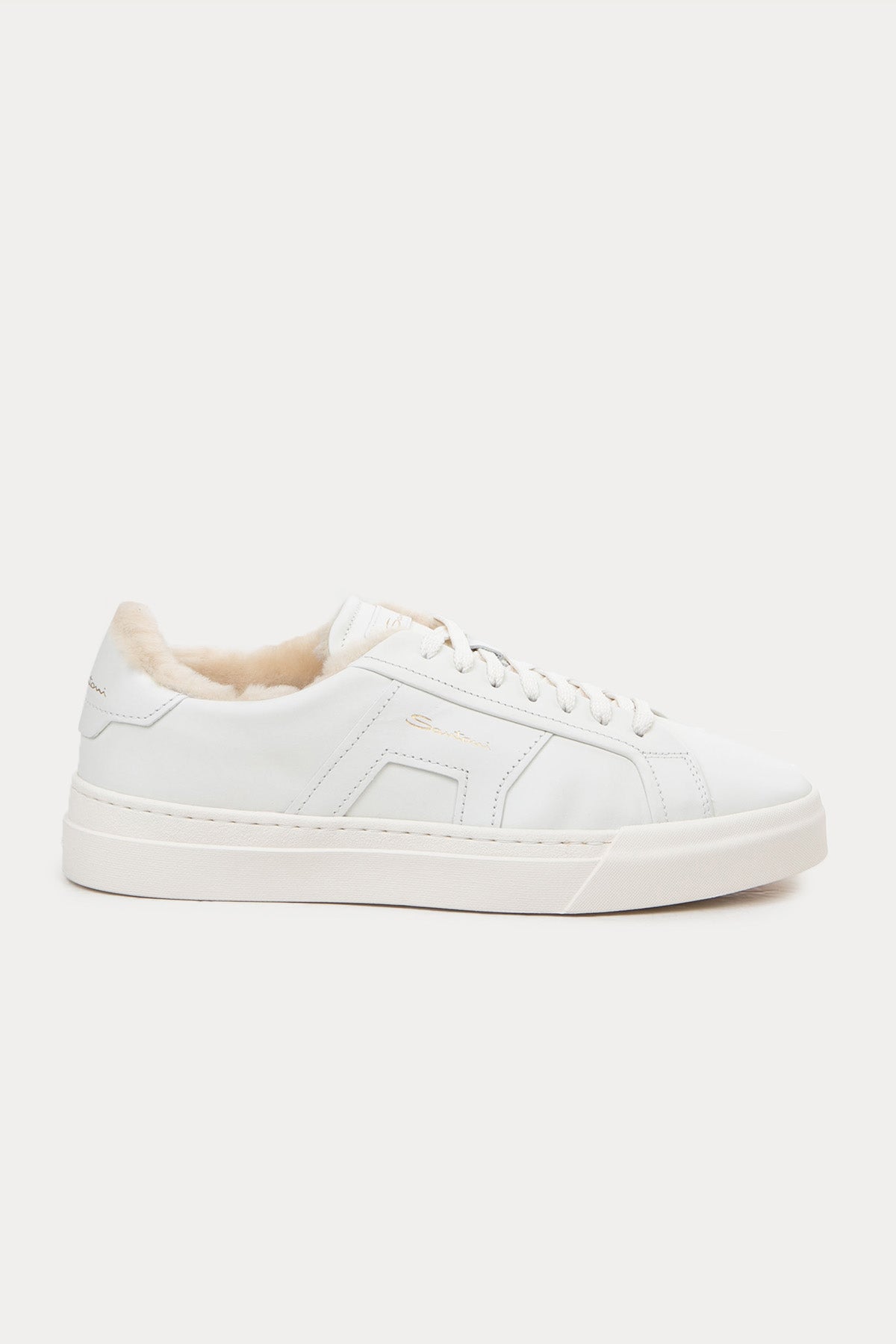 Santoni İçi Kürklü Deri Double Buckle Sneaker Ayakkabı-Libas Trendy Fashion Store