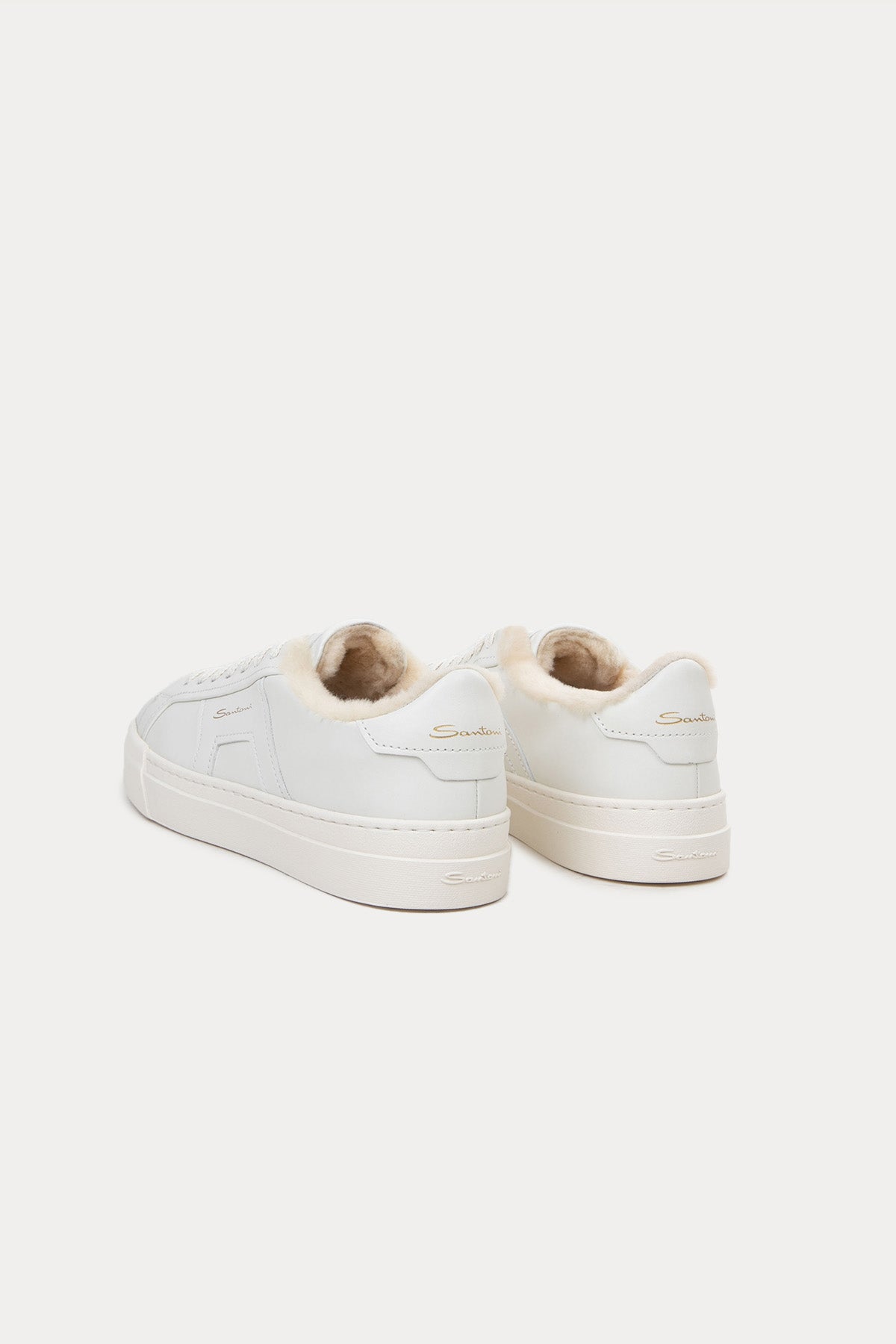 Santoni İçi Kürklü Deri Double Buckle Sneaker Ayakkabı-Libas Trendy Fashion Store