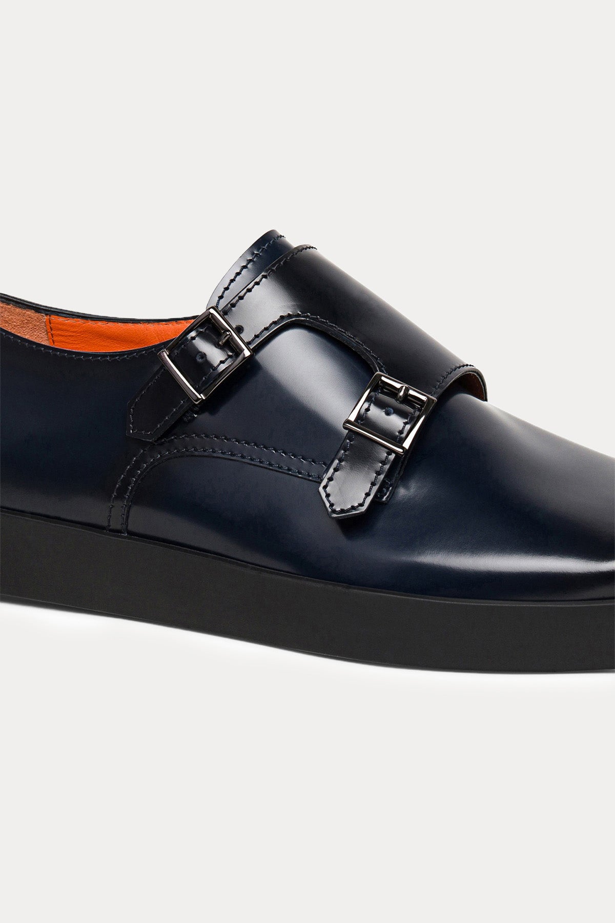 Santoni Çift Tokalı Deri Loafer Ayakkabı-Libas Trendy Fashion Store