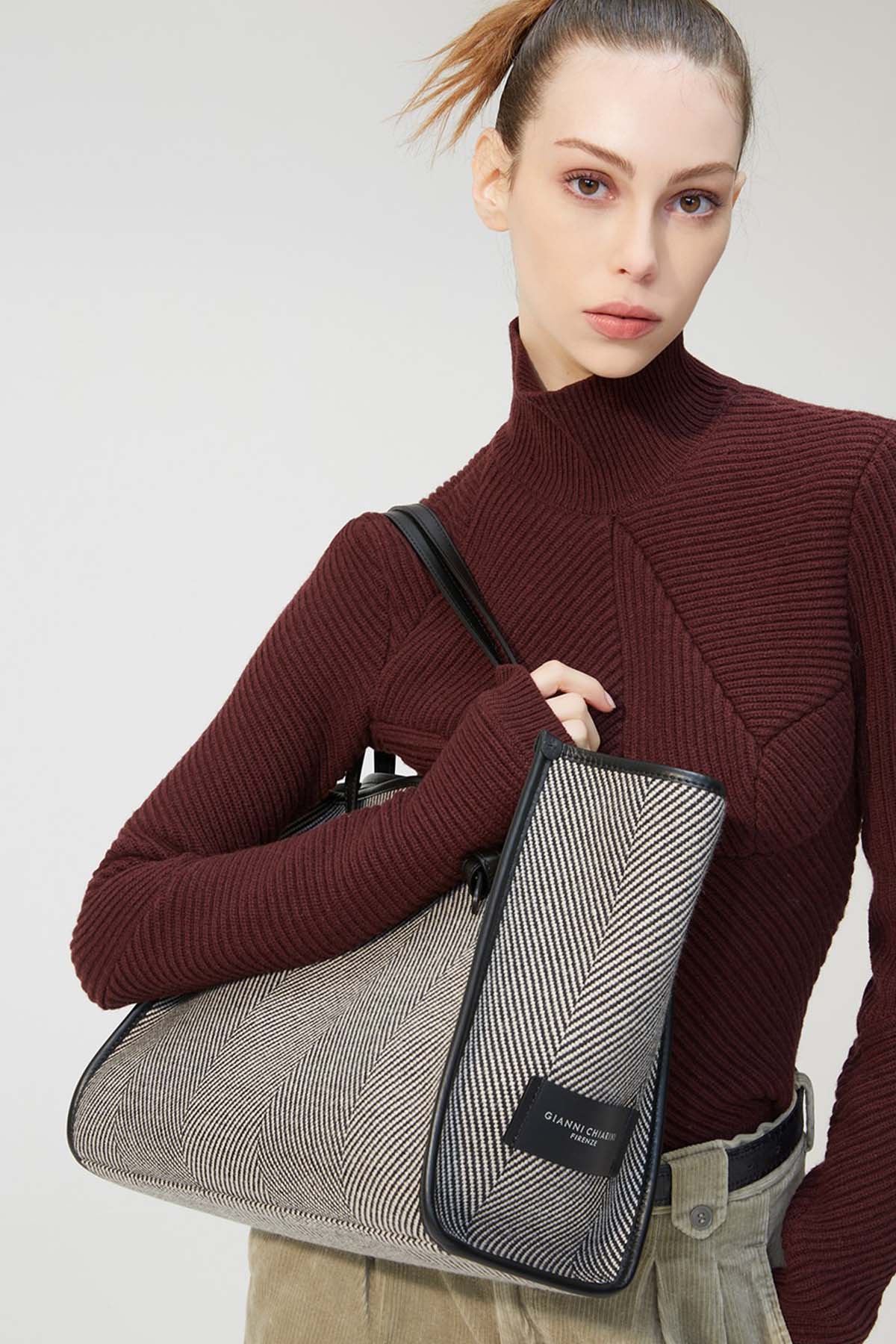 Gianni Chiarini Marcella Kanvas Kumaş Shopping Bag Çanta-Libas Trendy Fashion Store