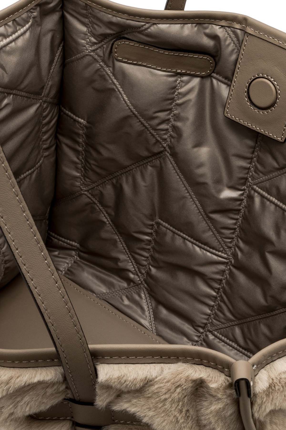 Gianni Chiarini Marcella Kapitone Desen Kürklü Shopping Bag Çanta-Libas Trendy Fashion Store