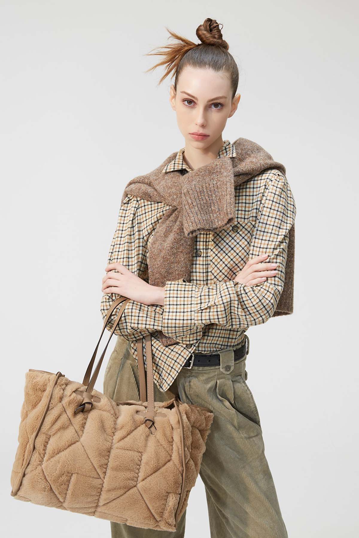 Gianni Chiarini Marcella Kapitone Desen Kürklü Shopping Bag Çanta-Libas Trendy Fashion Store