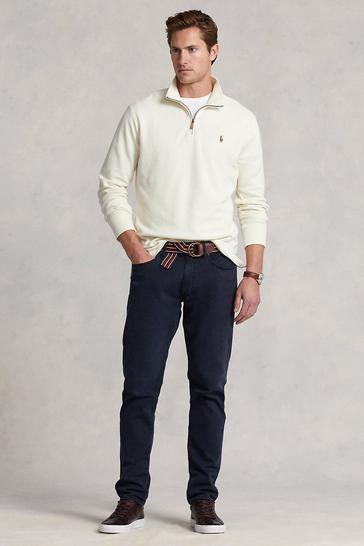 Polo Ralph Lauren Estate Rib Dik Yaka Yarım Fermuarlı Sweatshirt-Libas Trendy Fashion Store