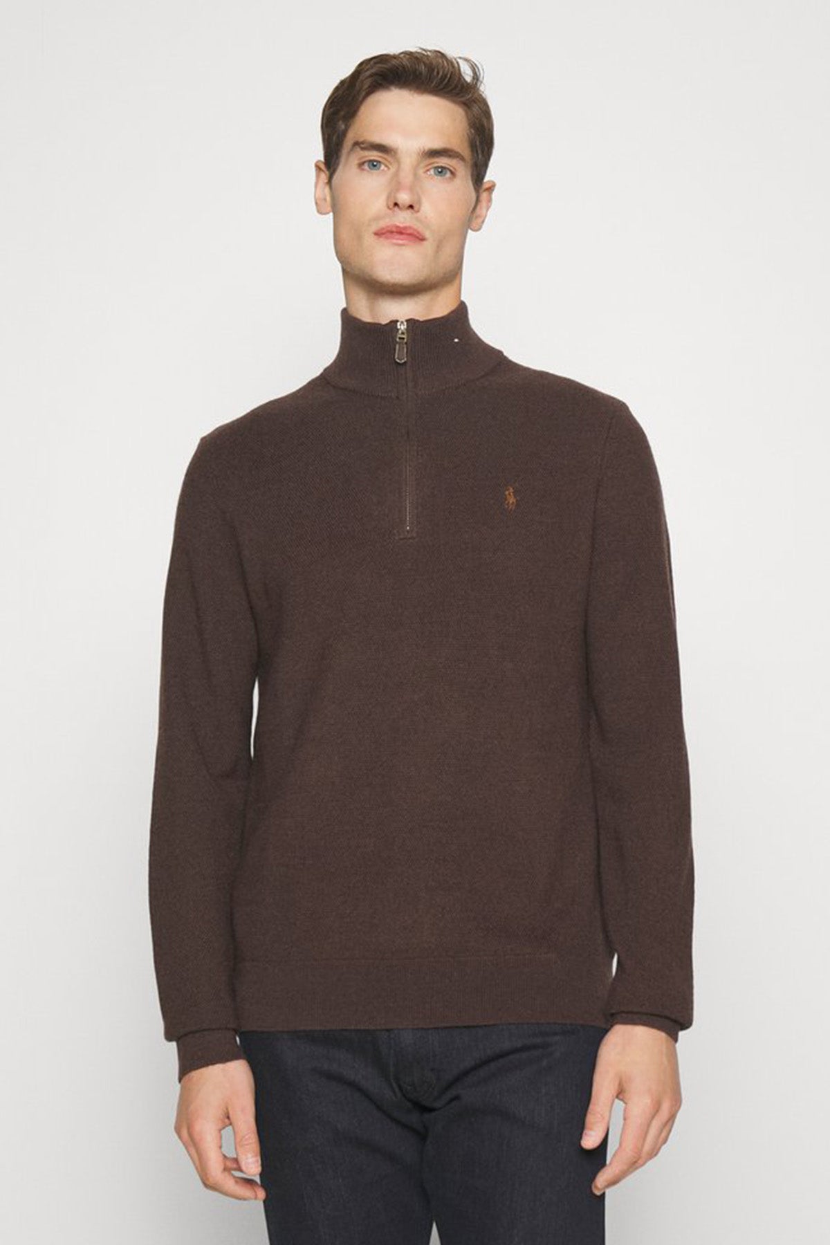 Polo Ralph Lauren Dik Yaka Yarım Fermuarlı Örgü Triko-Libas Trendy Fashion Store