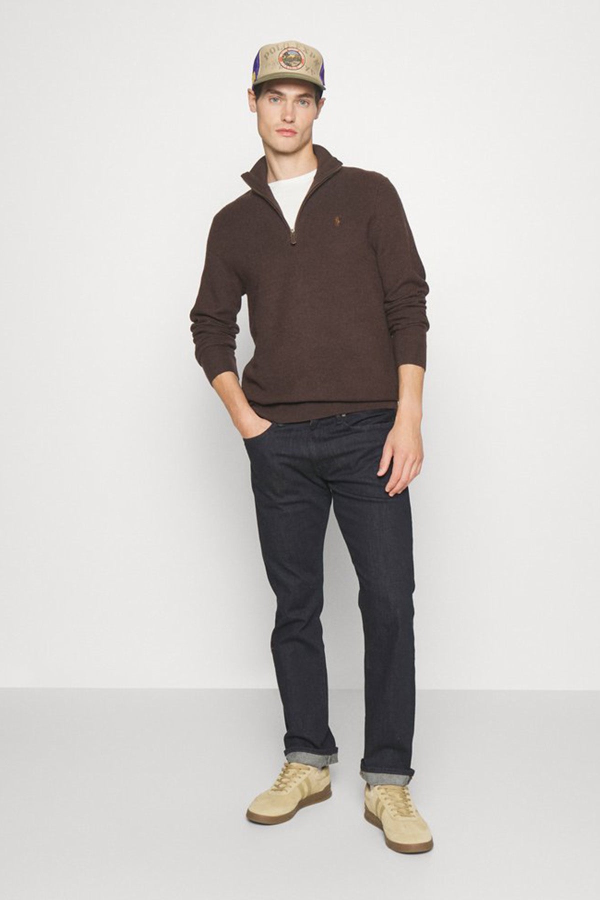 Polo Ralph Lauren Dik Yaka Yarım Fermuarlı Örgü Triko-Libas Trendy Fashion Store