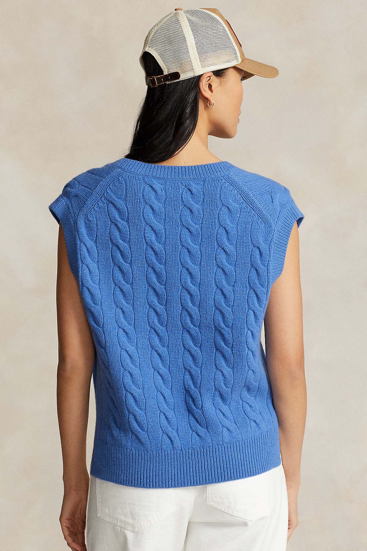 Polo Ralph Lauren V Yaka Kaşmirli Saç Örgü Yün Triko Yelek-Libas Trendy Fashion Store