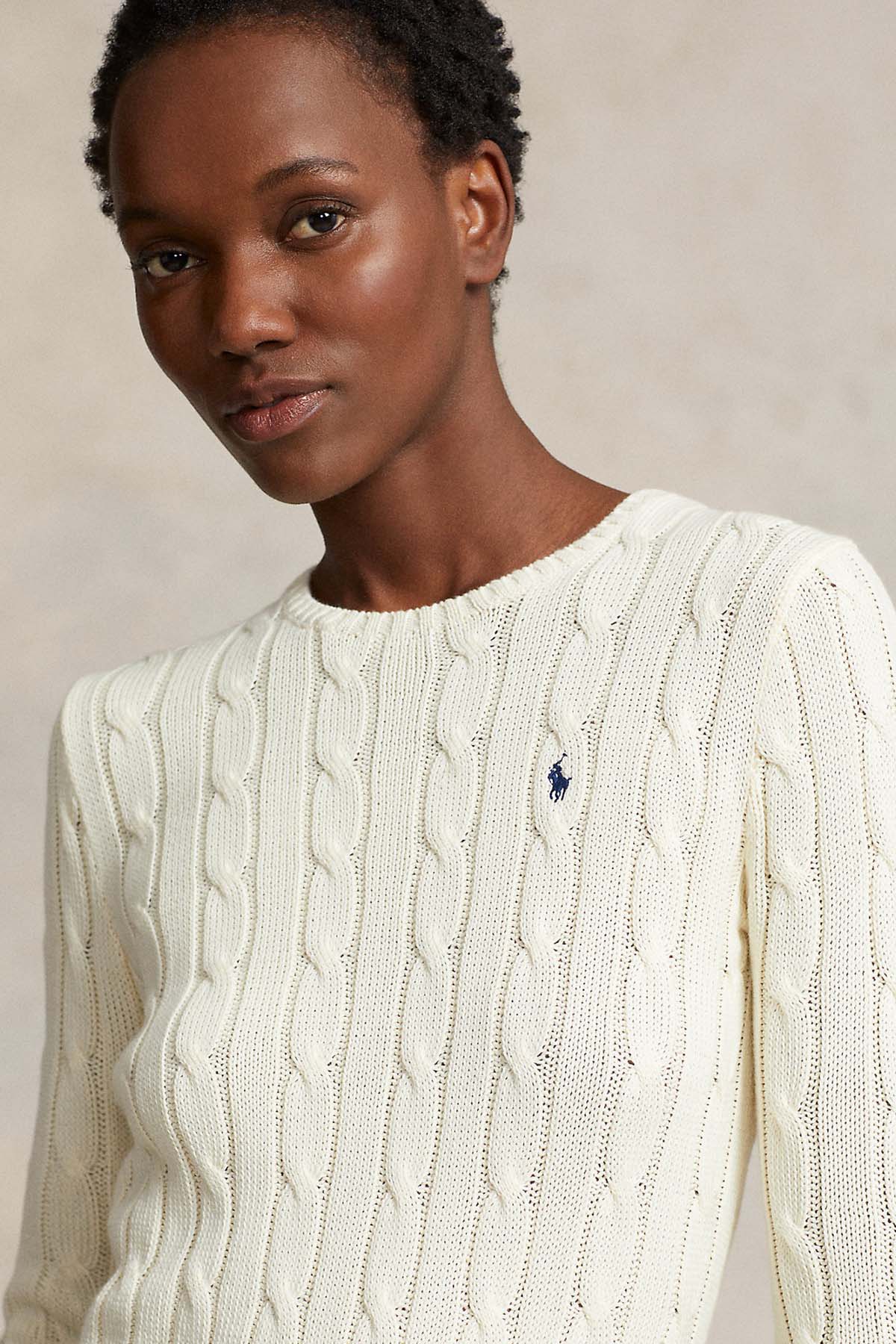 Polo Ralph Lauren Pima Cotton Slim Fit Yuvarlak Yaka Saç Örgü Triko-Libas Trendy Fashion Store