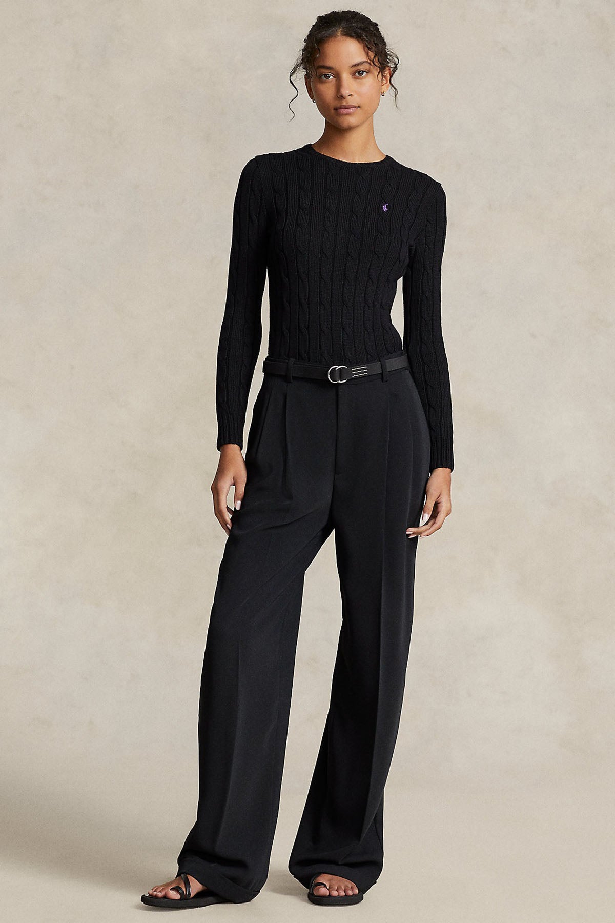 Polo Ralph Lauren Pima Cotton Slim Fit Yuvarlak Yaka Saç Örgü Triko-Libas Trendy Fashion Store